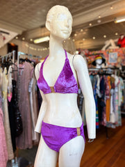 1970’s Plush Purple Velvet & Gold Bikini