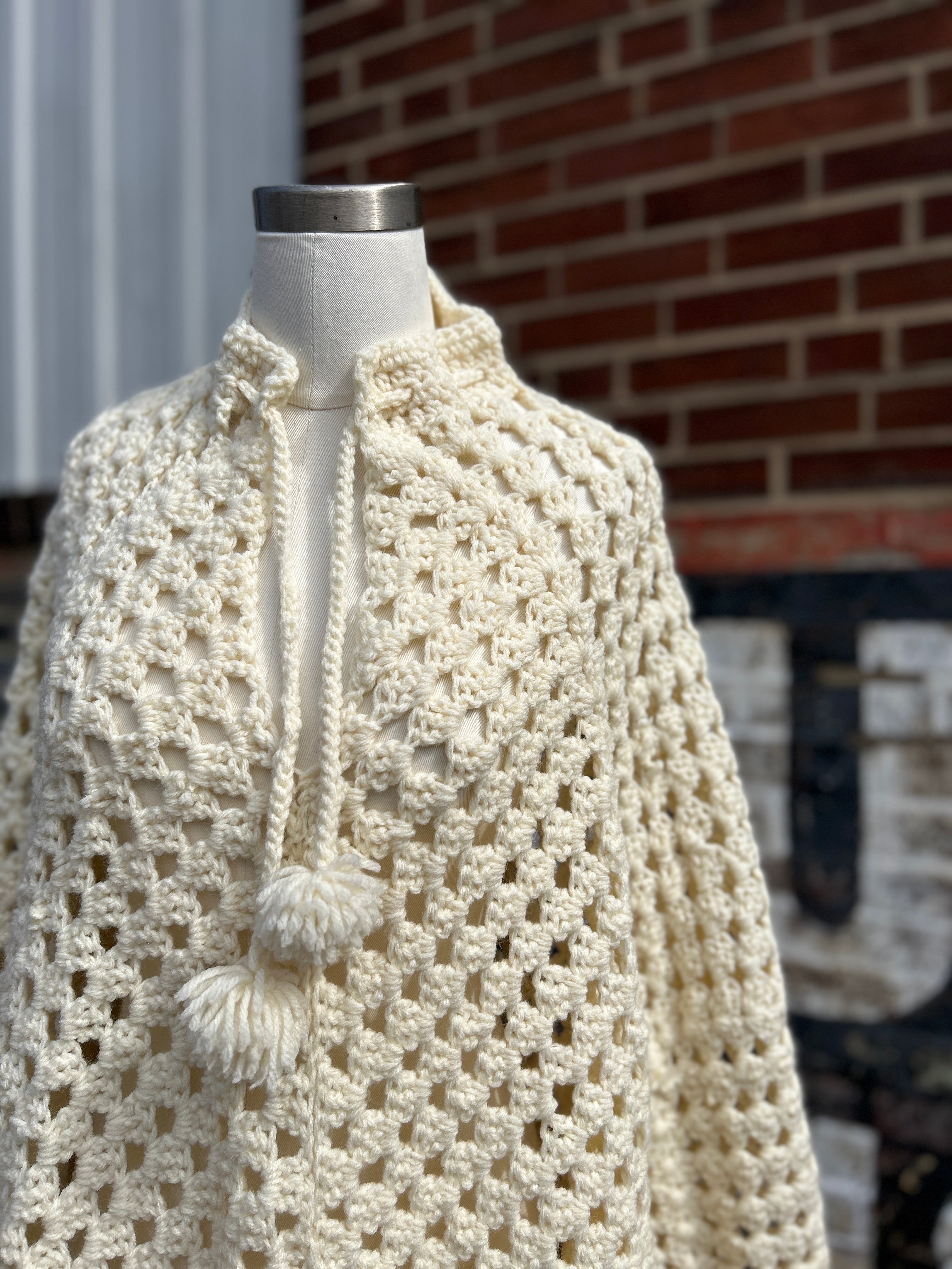 70’s Boho Crocheted Cape