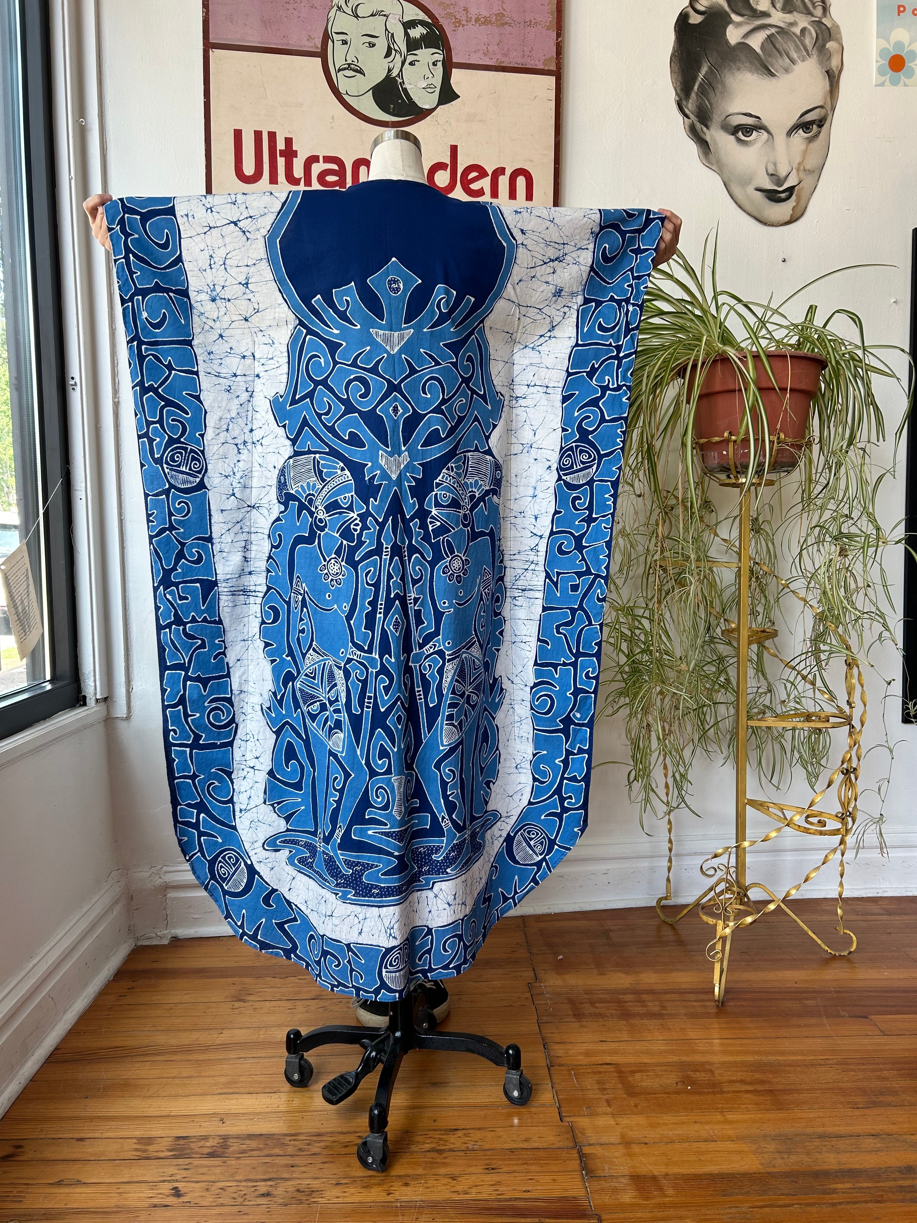 Shades of Blue Tie-Dye Caftan