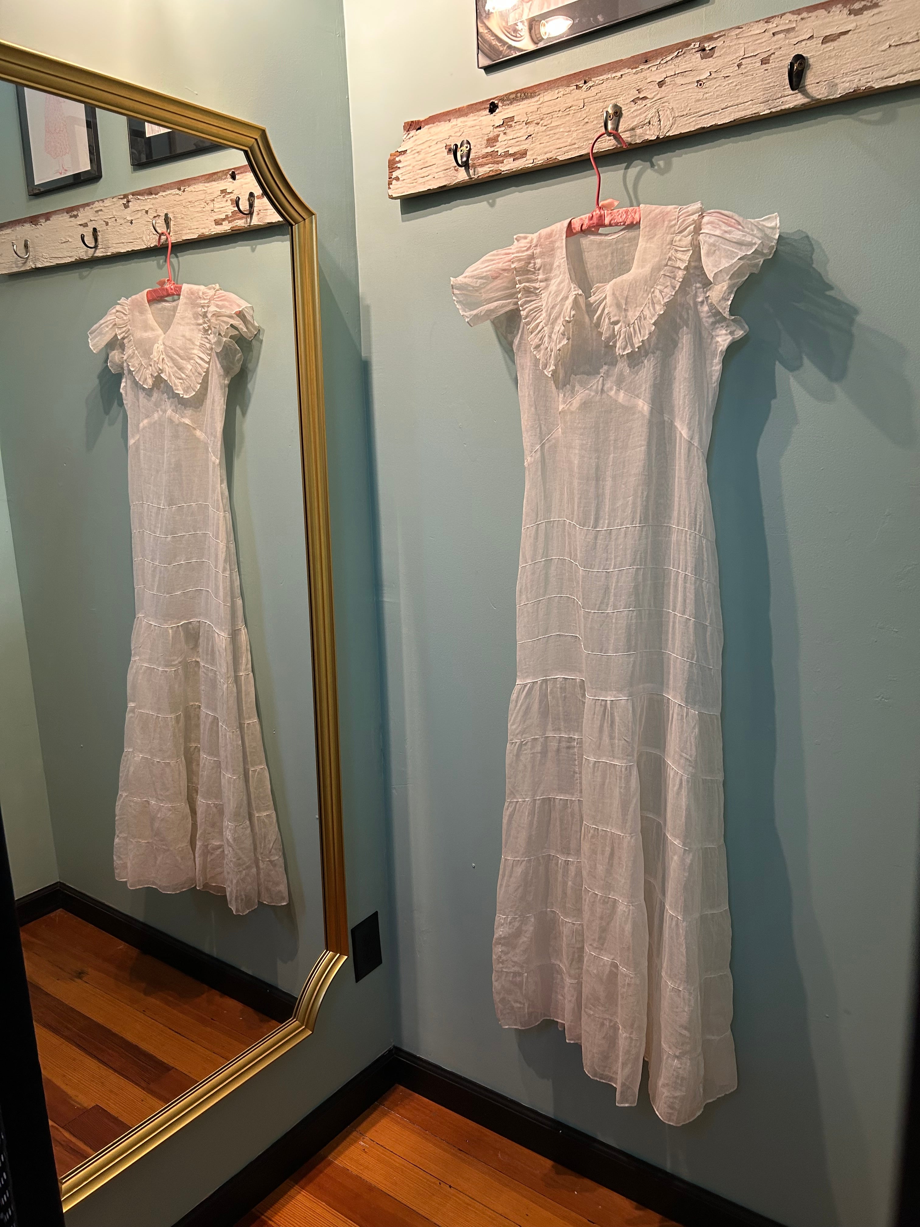 Sheer White Organza 1930’s Dress