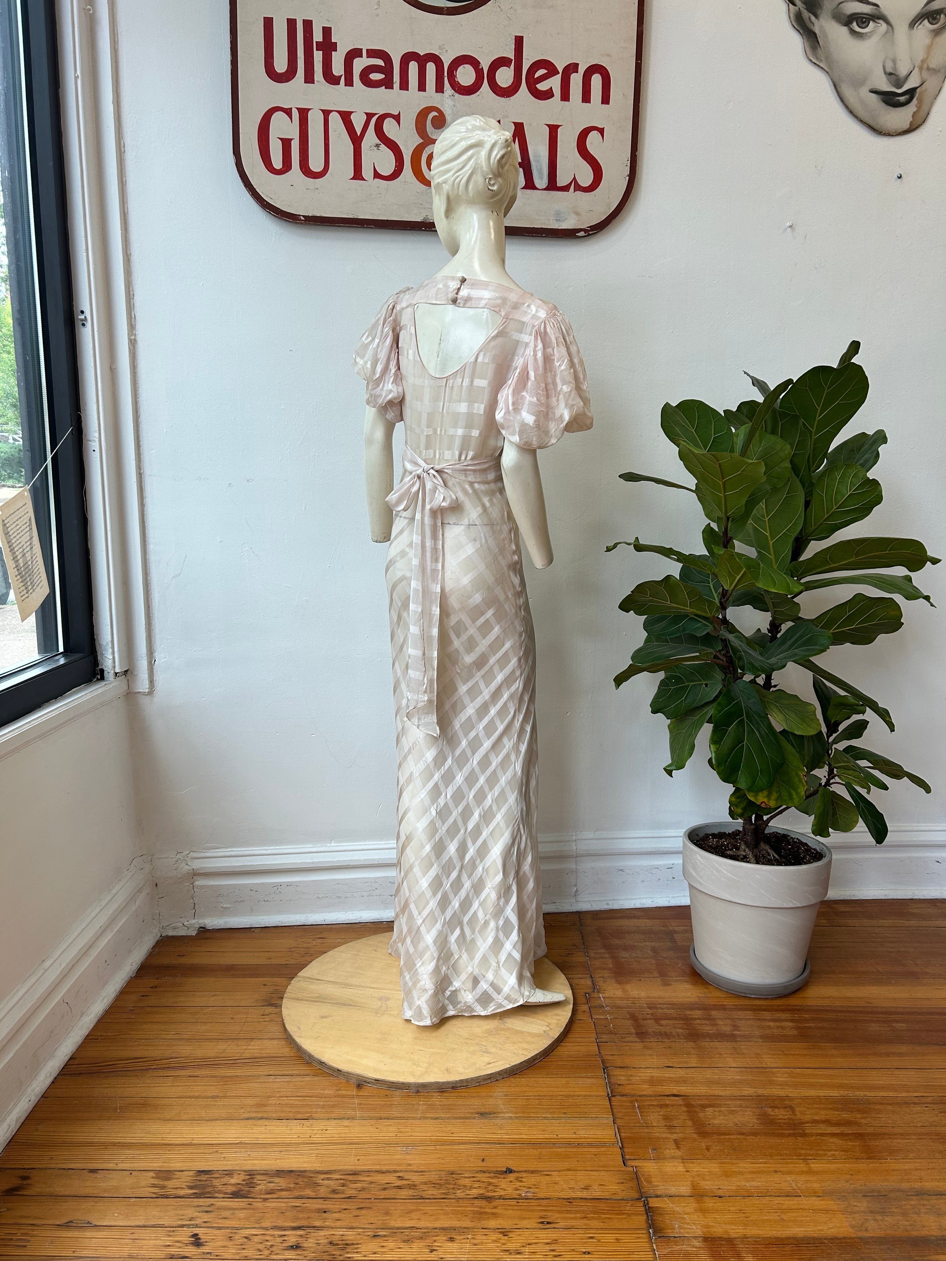 Amazing 1930’s Puff Sleeve Slip Dress
