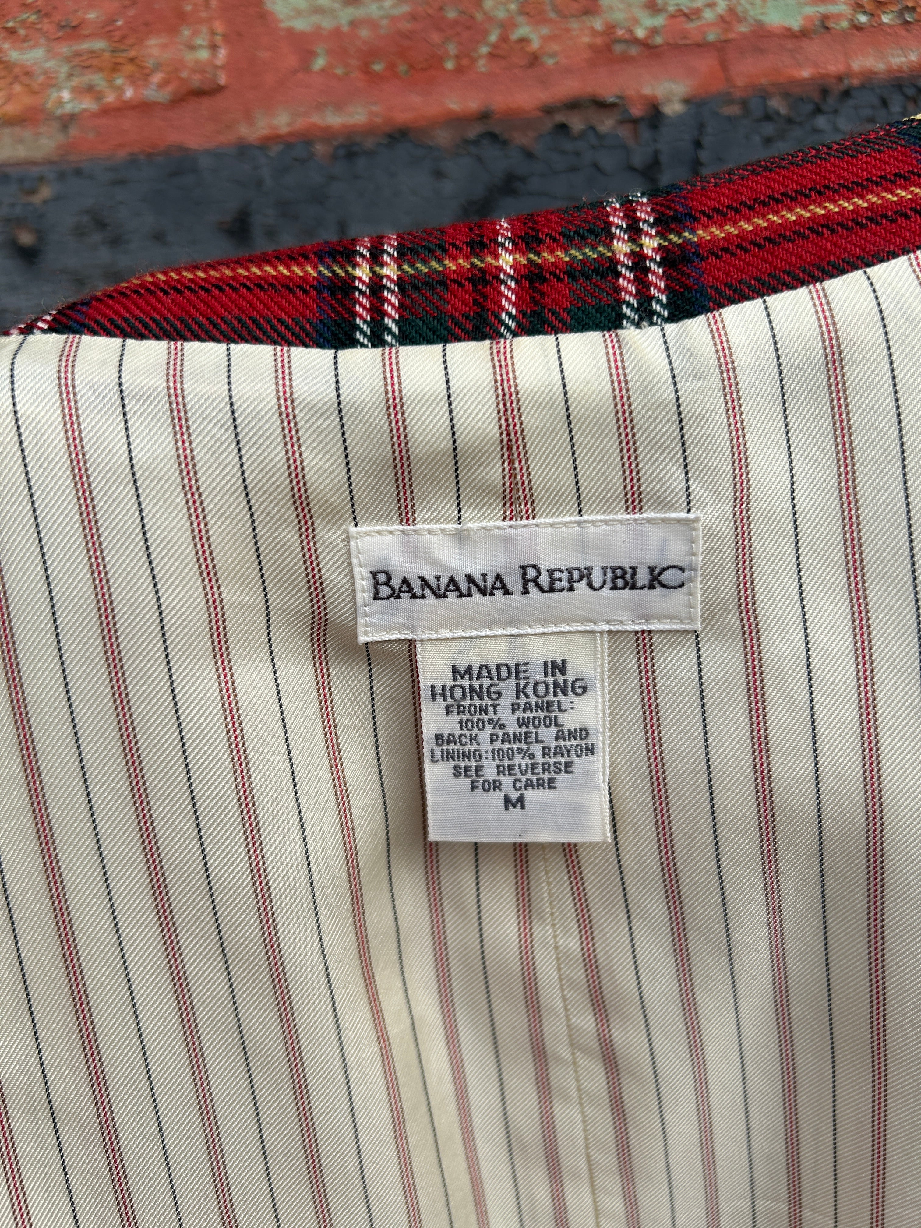 Plaid Banana Republic Vest