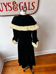 1930’s Black Velvet & Ermine Fur Coat