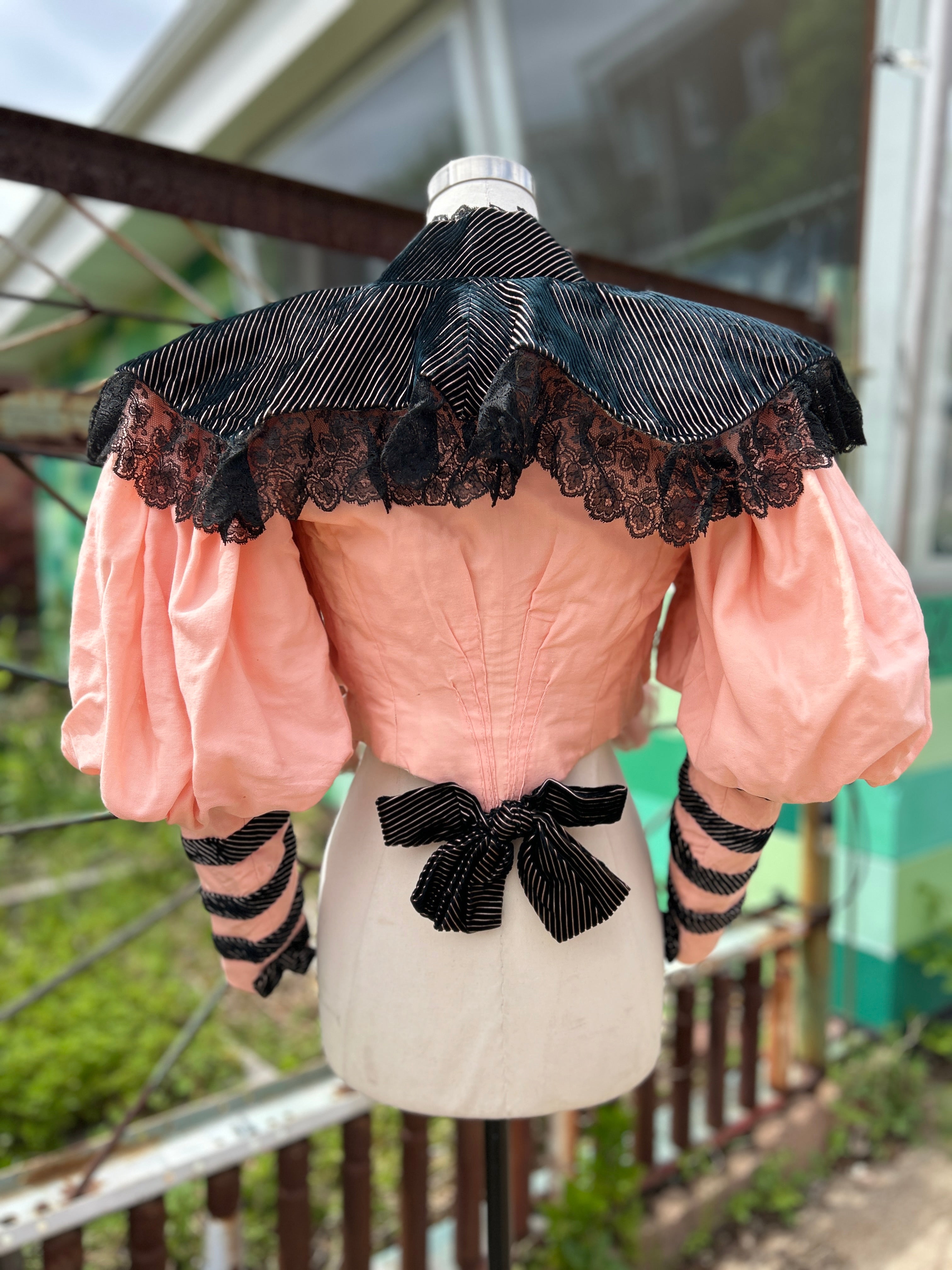 Pink & Black Victorian Blouse