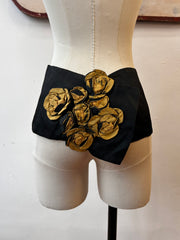 Black Sash w/Gold & Black Rosettes