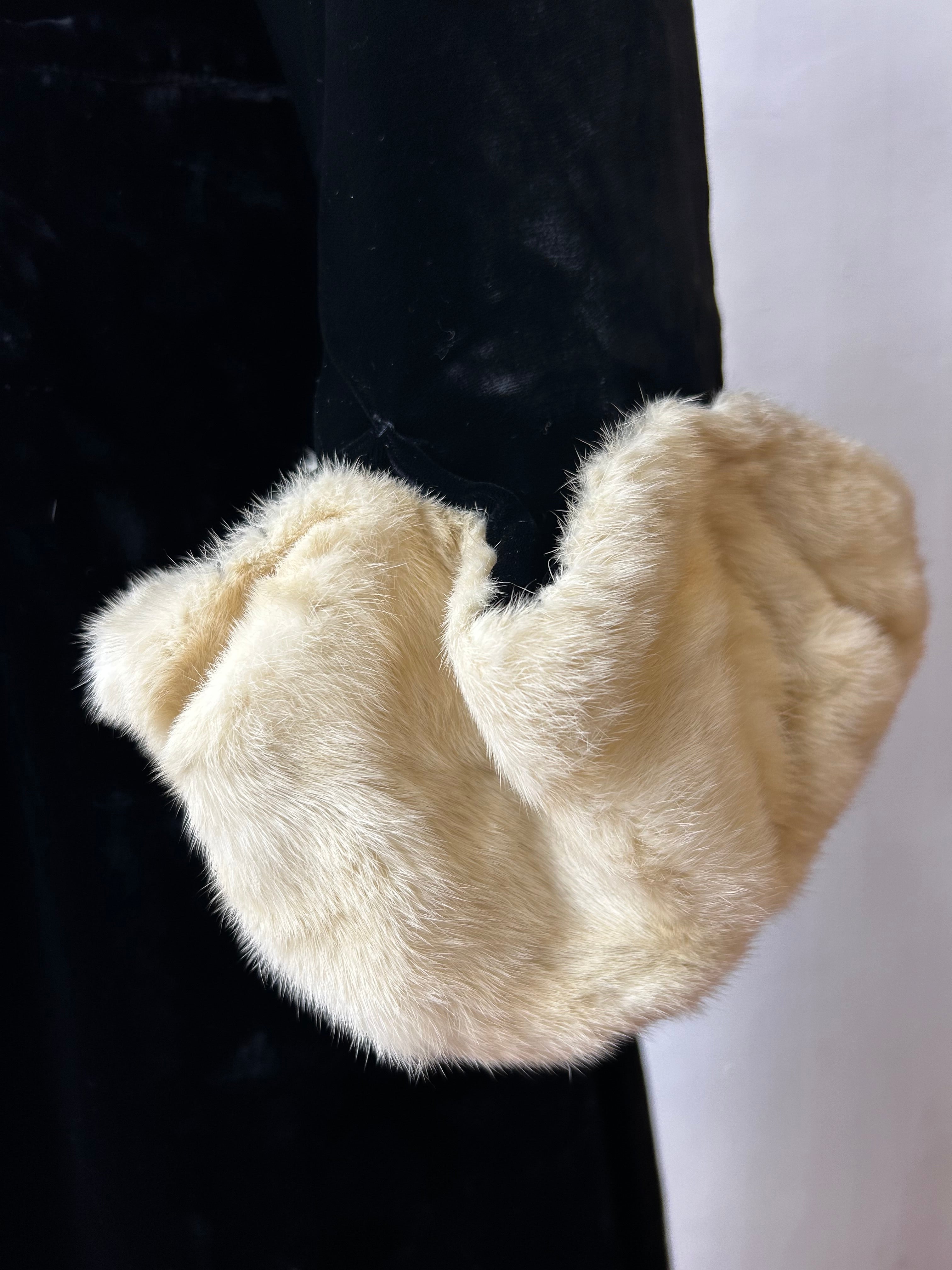 1930’s Black Velvet & Ermine Fur Coat