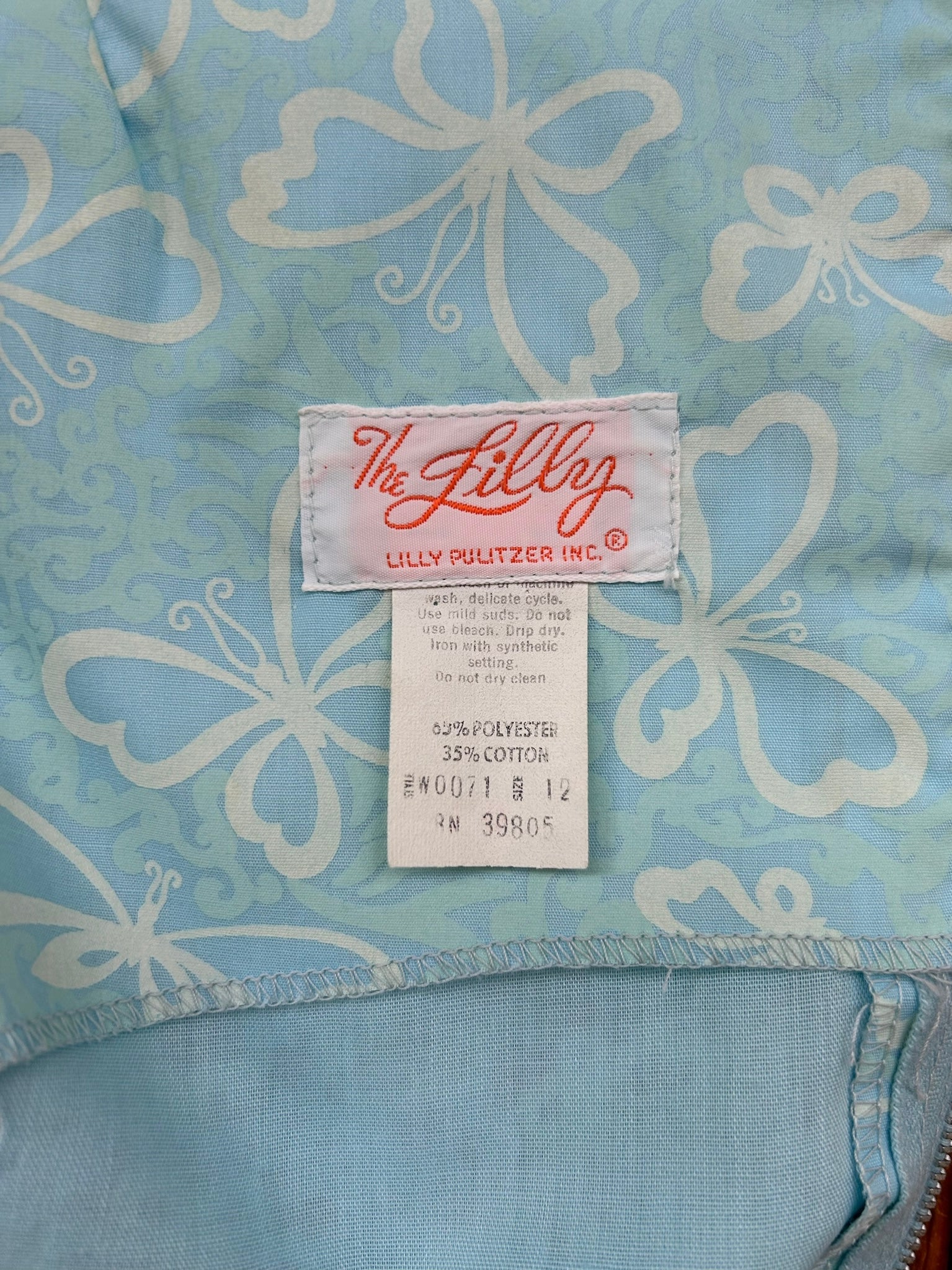 60’s 70’s Blue Butterfly Print Lilly Pulitzer Dress