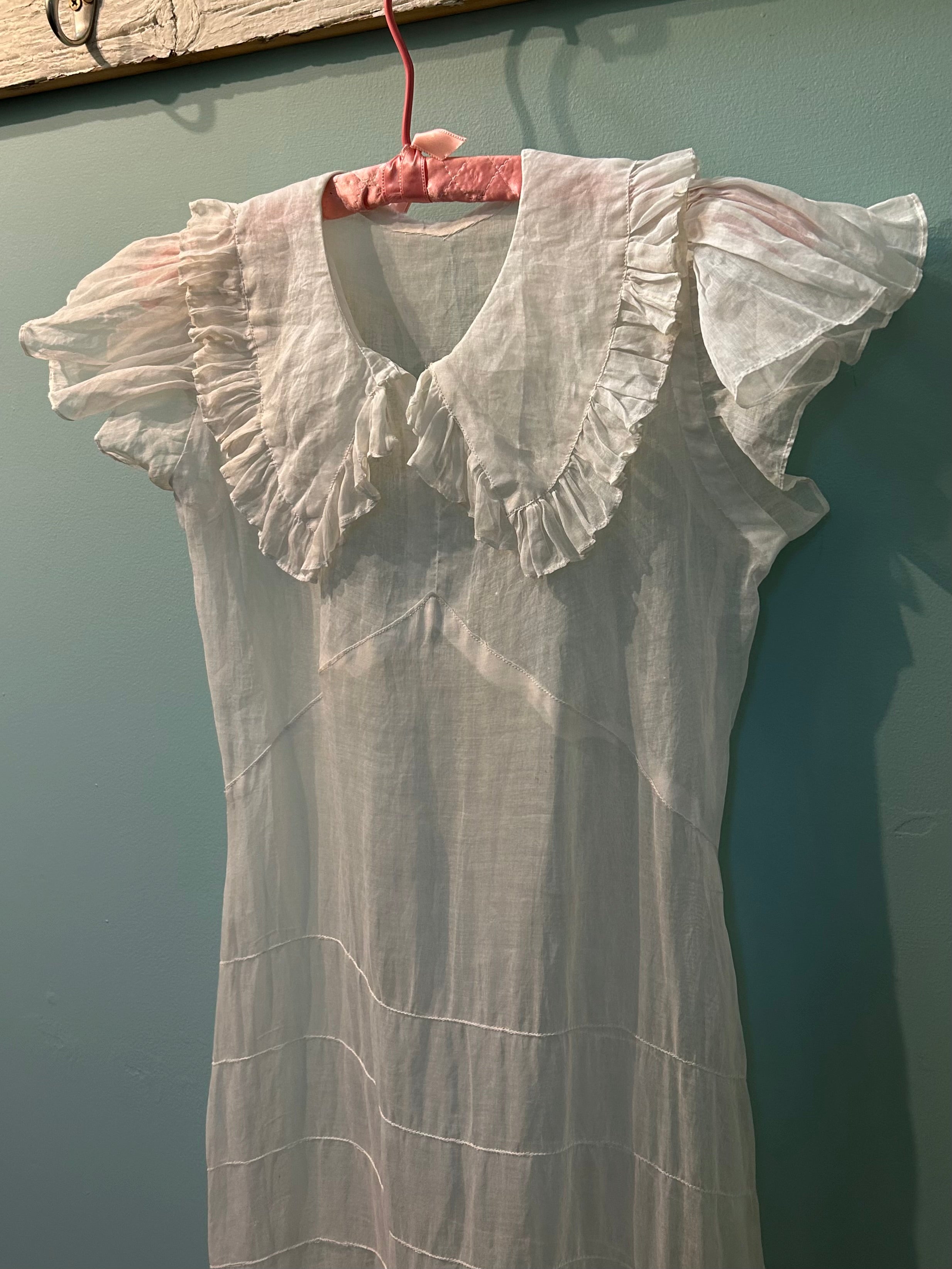 Sheer White Organza 1930’s Dress