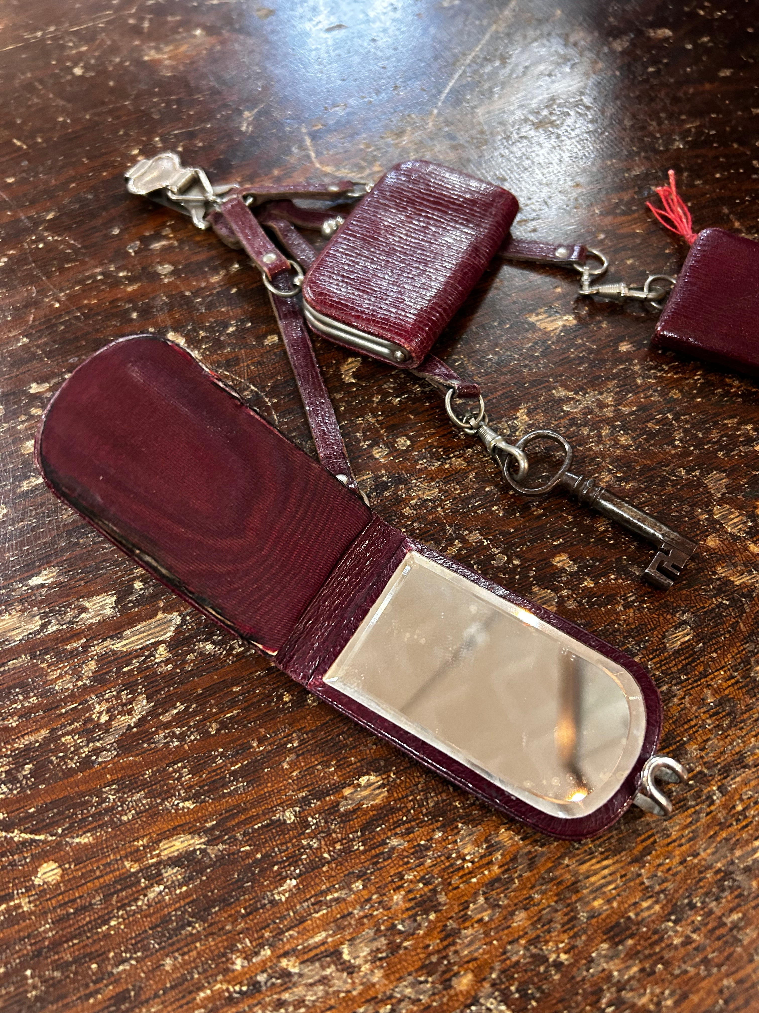 Rare Victorian Leather Chatelaine