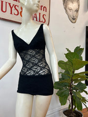 Bombshell Black Lace Rose Marie Reid Swimsuit