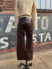 Classic Brown Leather Pants
