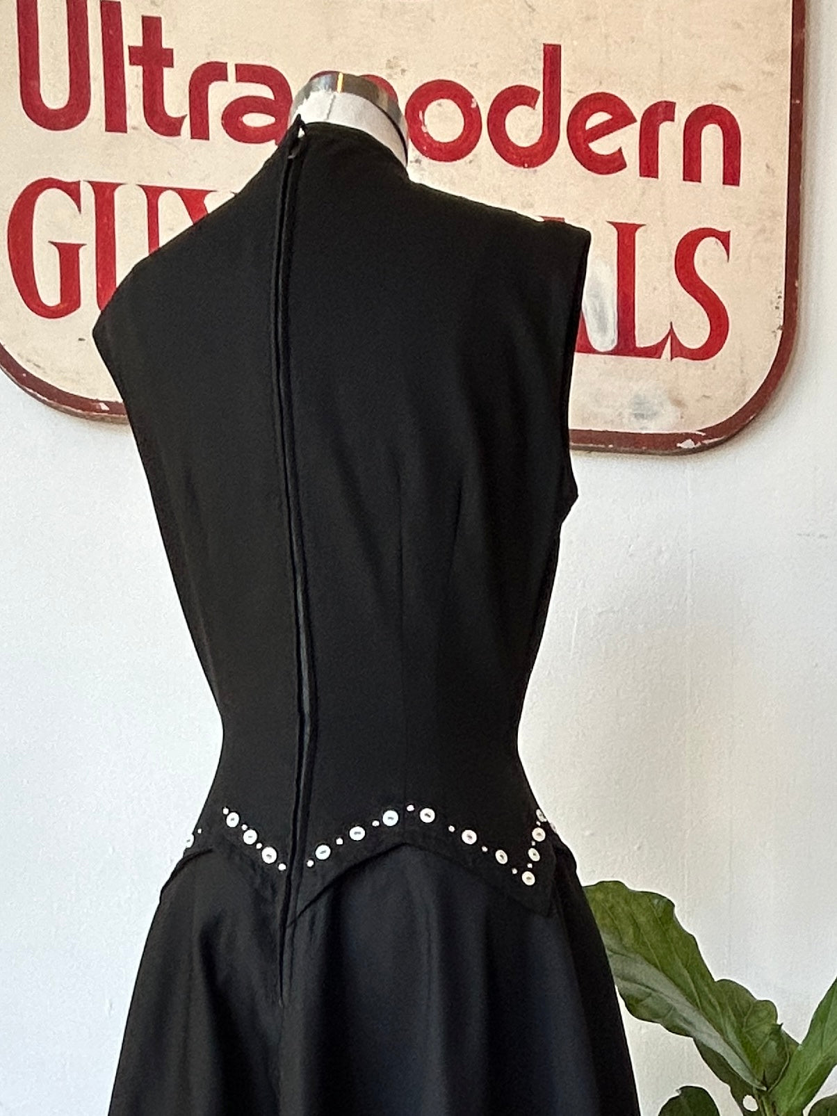 Black Dress Button Detail