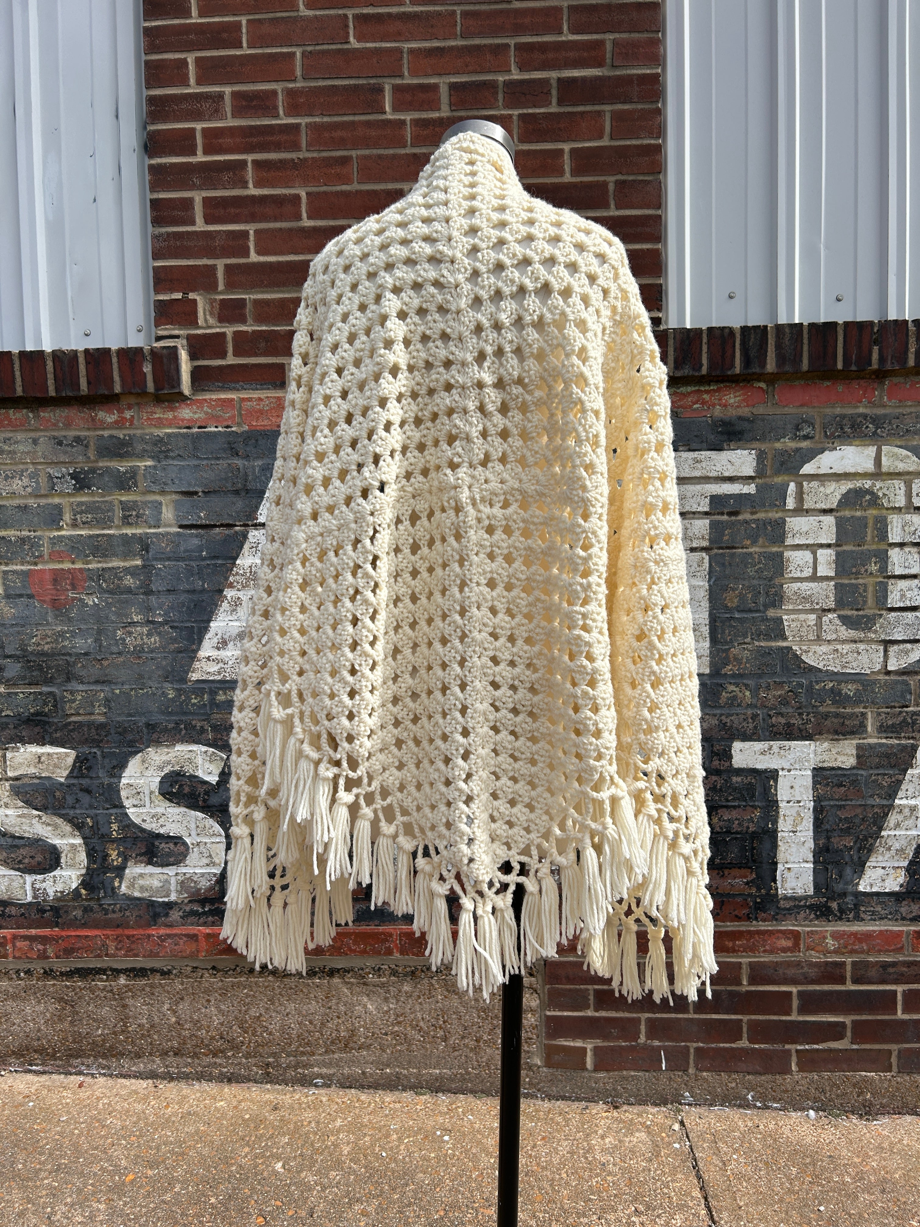 70’s Boho Crocheted Cape