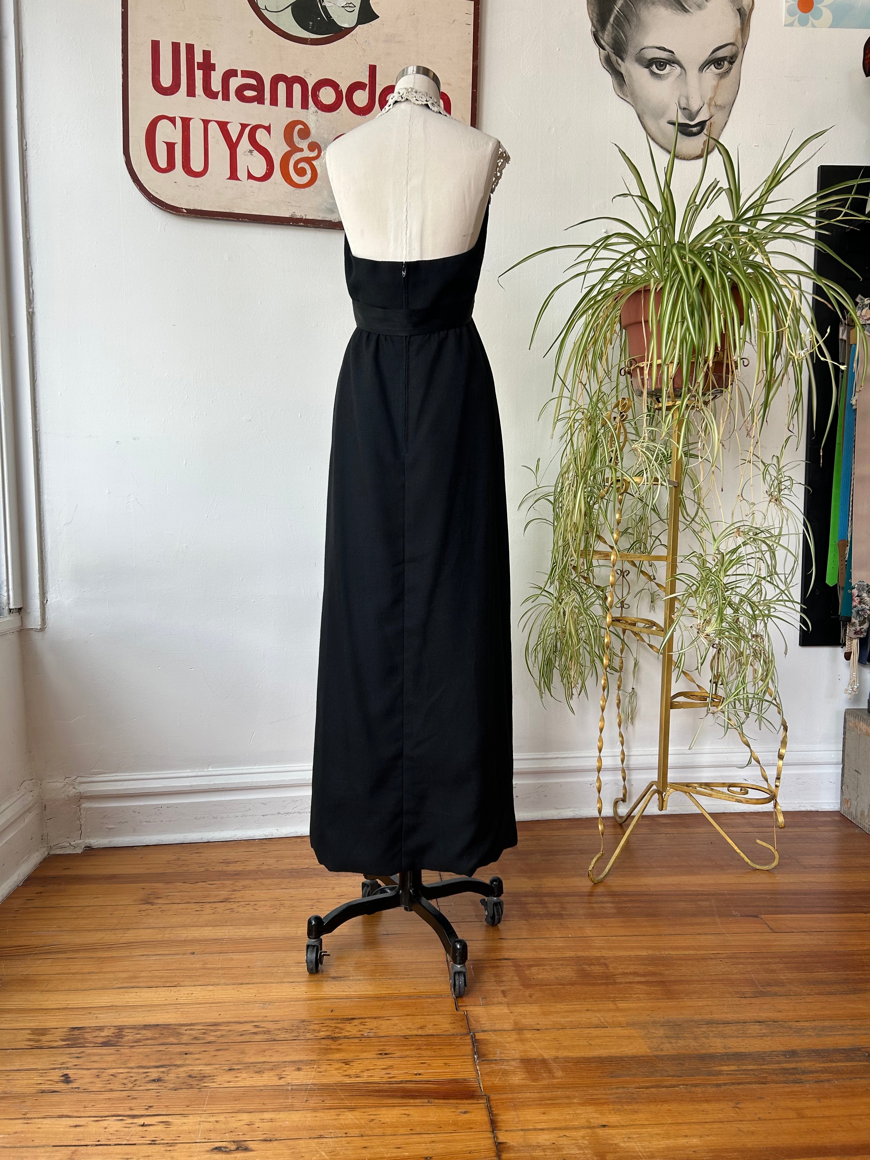 1970’s Mollie Parnis Halter Maxi Dress