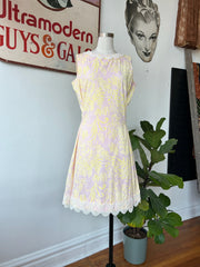 Pretty Pink & Bright Yellow Floral Print Lilly Pulitzer Shift Dress