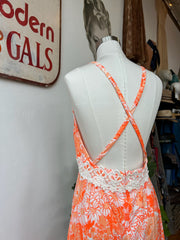 Shades of Orange Floral & Butterfly Print Lilly Pulitzer Dress