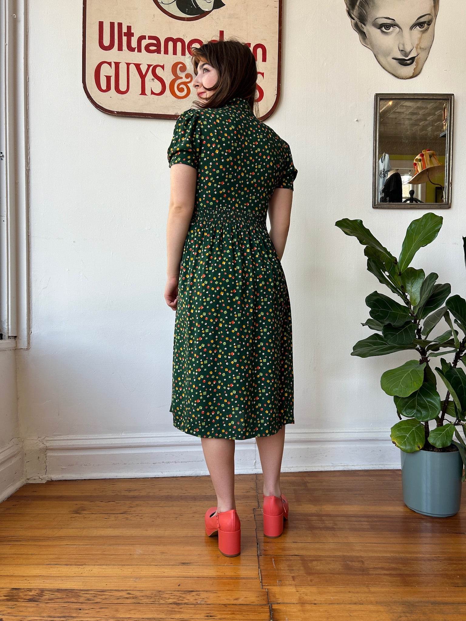 Green Printed Dress