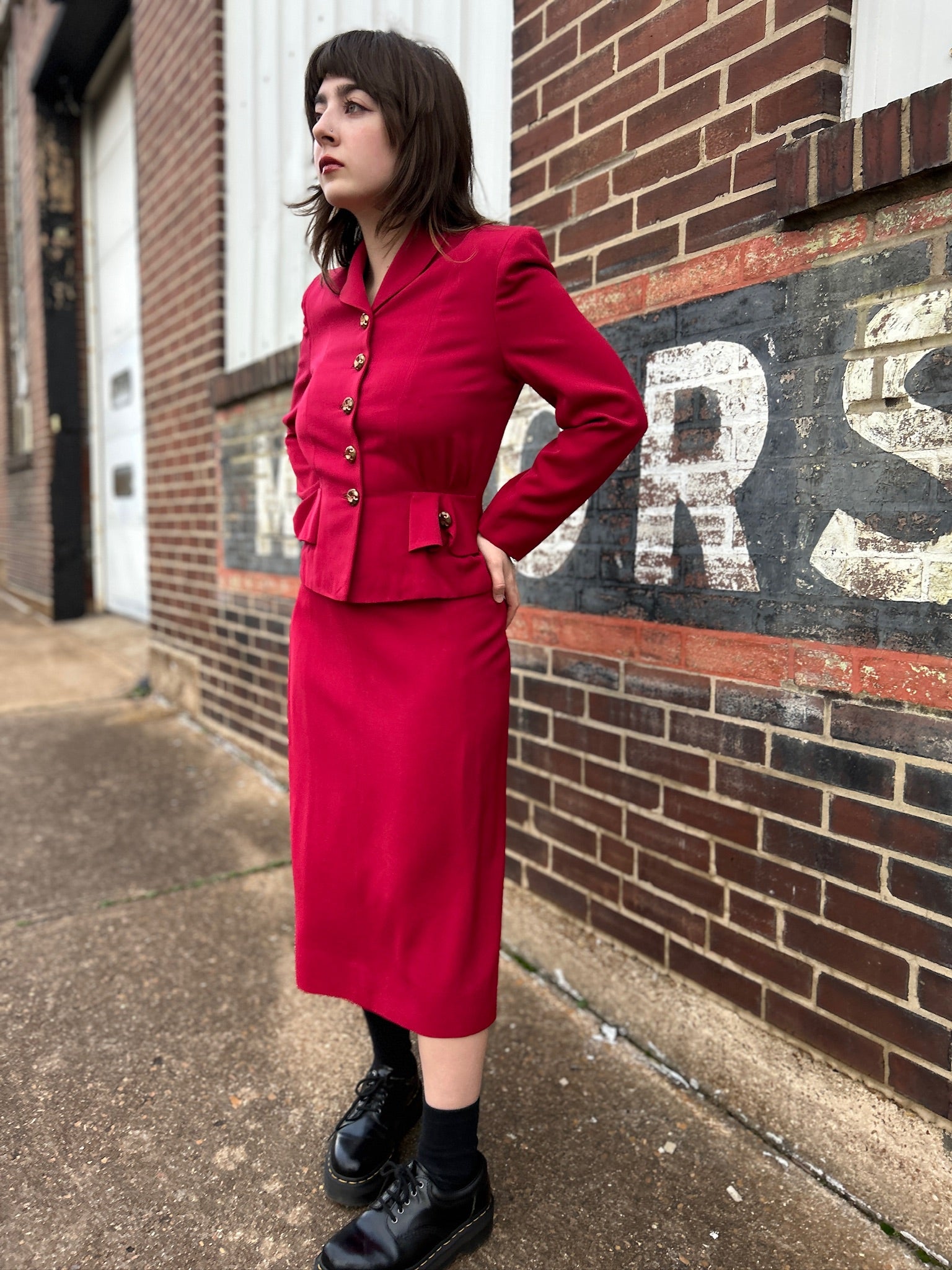 Raspberry Red 1940’s Suit