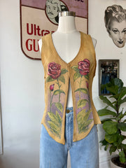 Handpainted Leather Fringe Vest