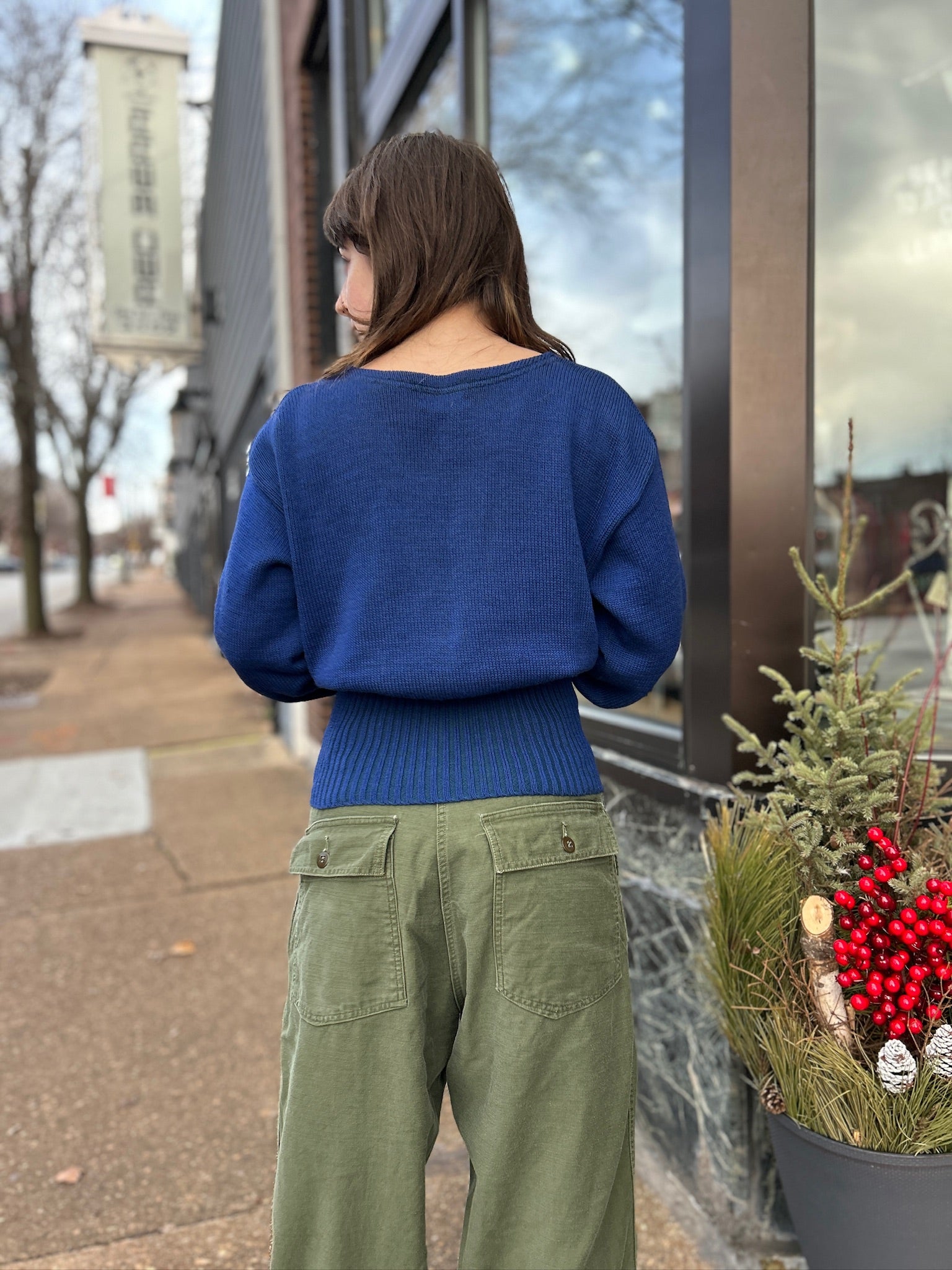 1940’s Blue Varsity Pullover Sweater