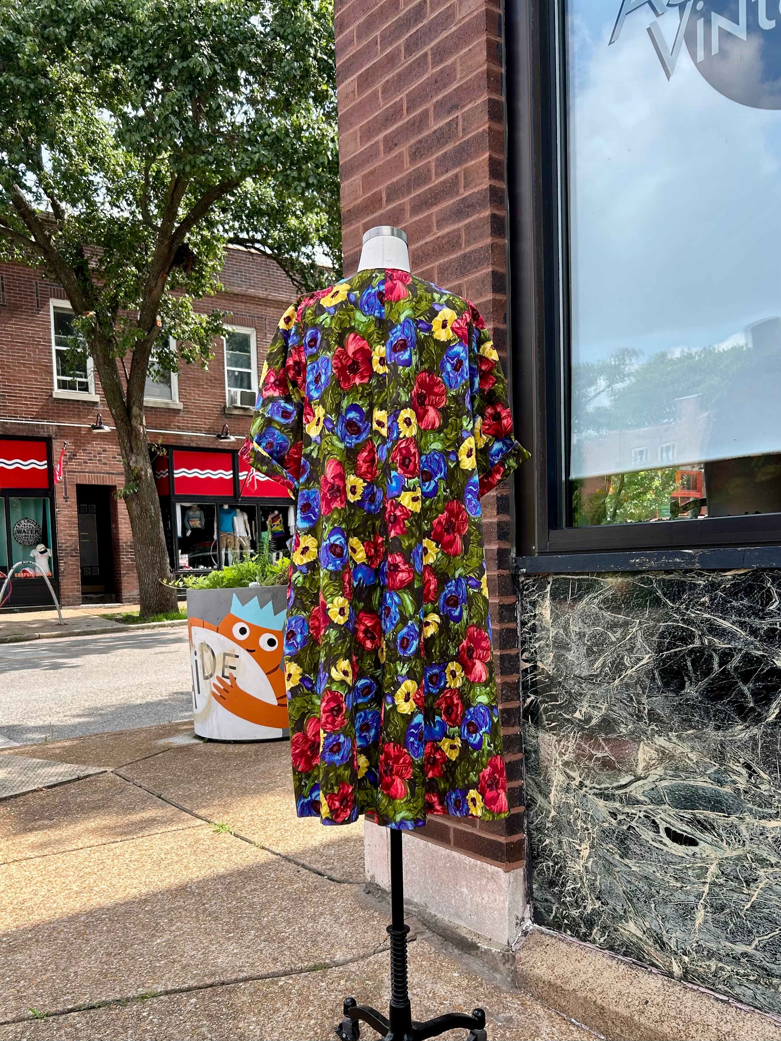 Colorful Floral Swing Smock Dress
