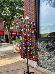 Colorful Floral Swing Smock Dress