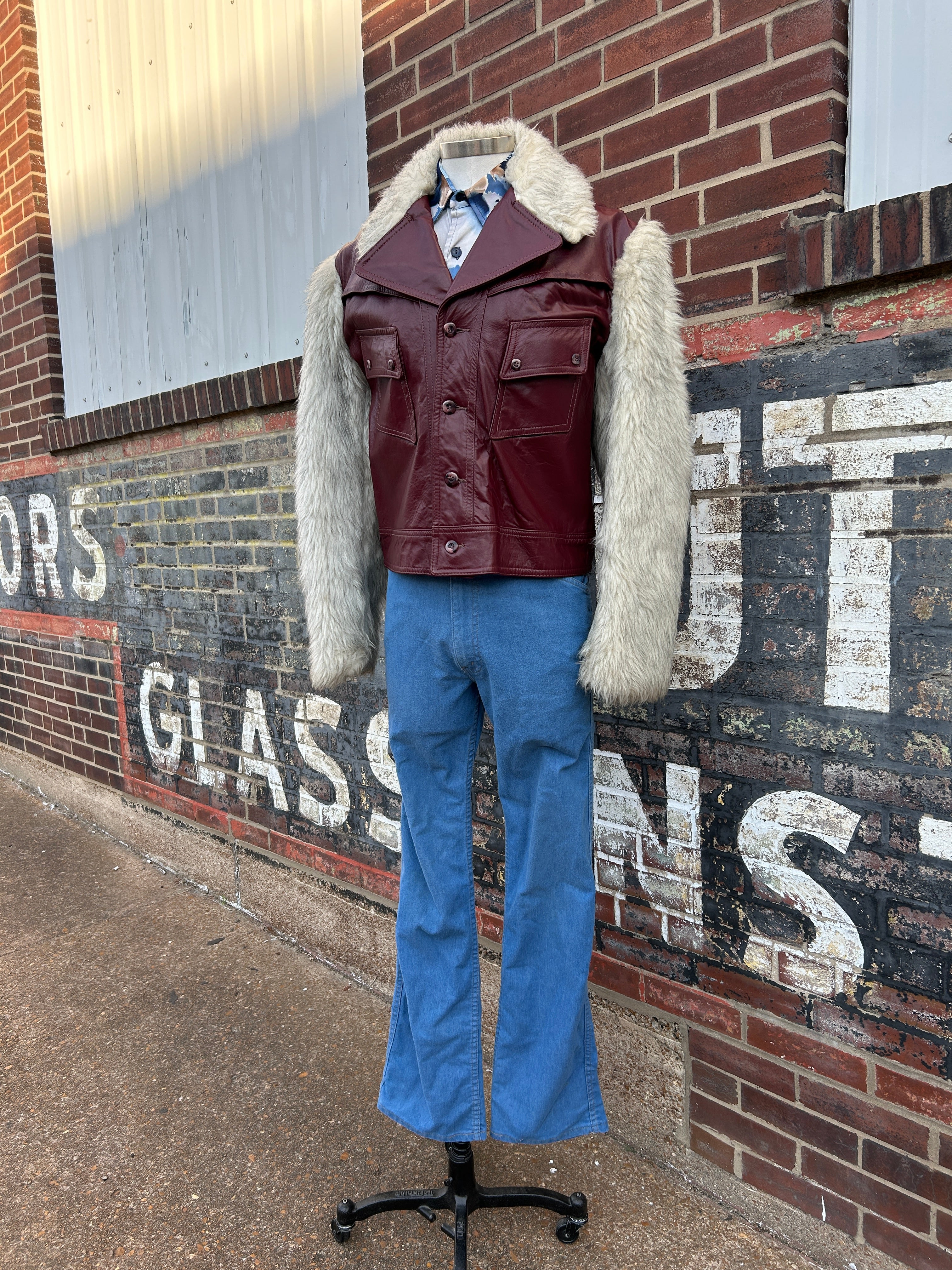 Funky 70’s Leather & Faux Fur Jacket