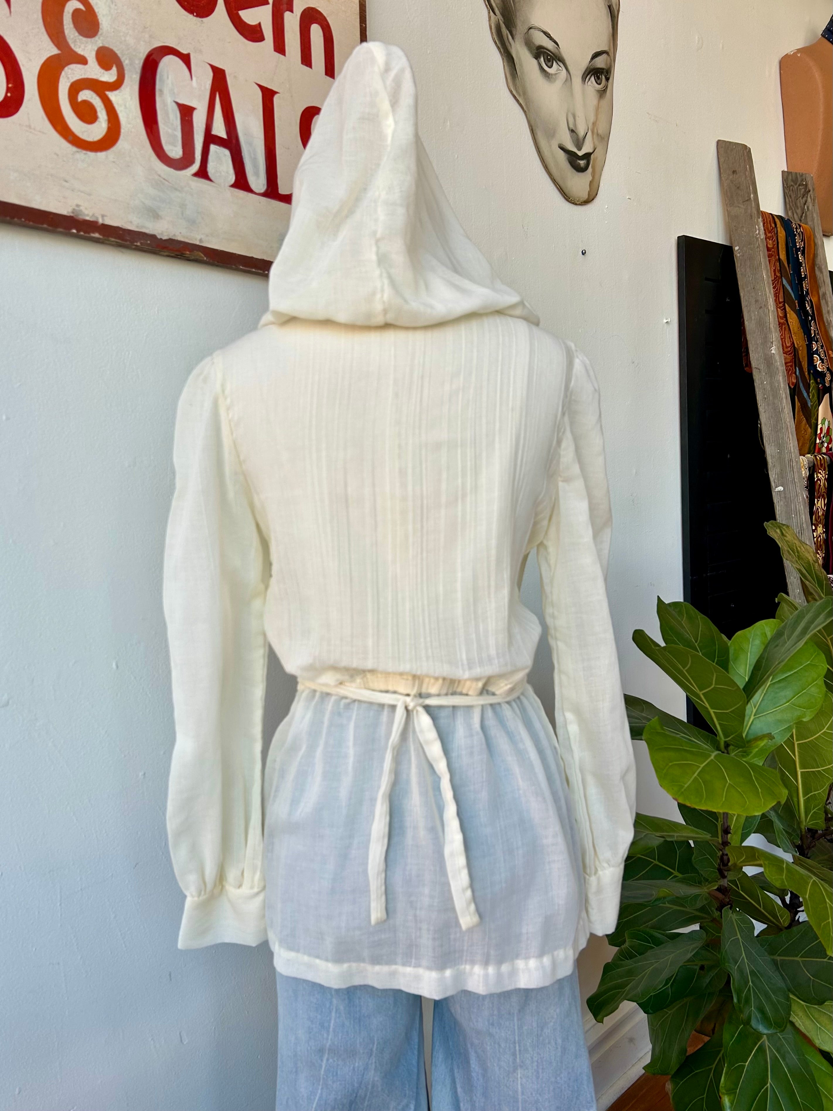 Romantic 1970’s Hooded Blouse