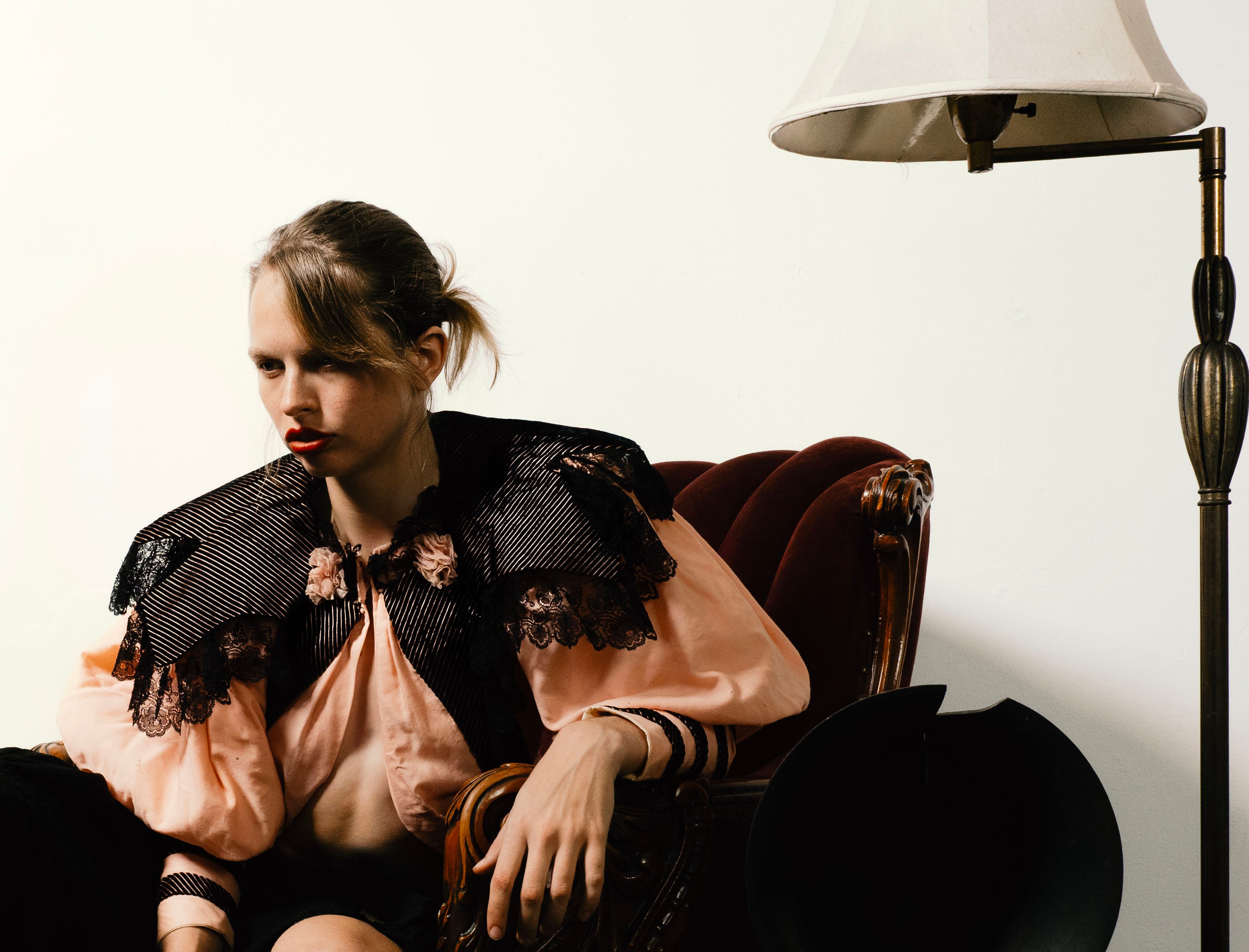 Pink & Black Victorian Blouse