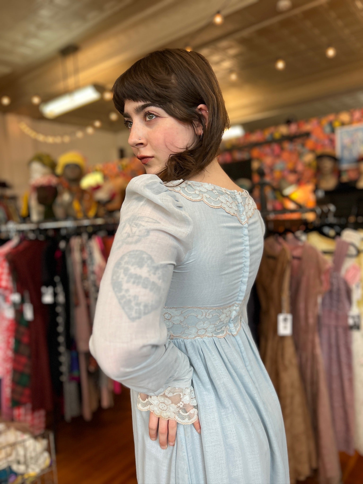 1970’s Pale Blue Gunne Sax Maxi Dress