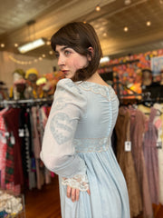 1970’s Pale Blue Gunne Sax Maxi Dress