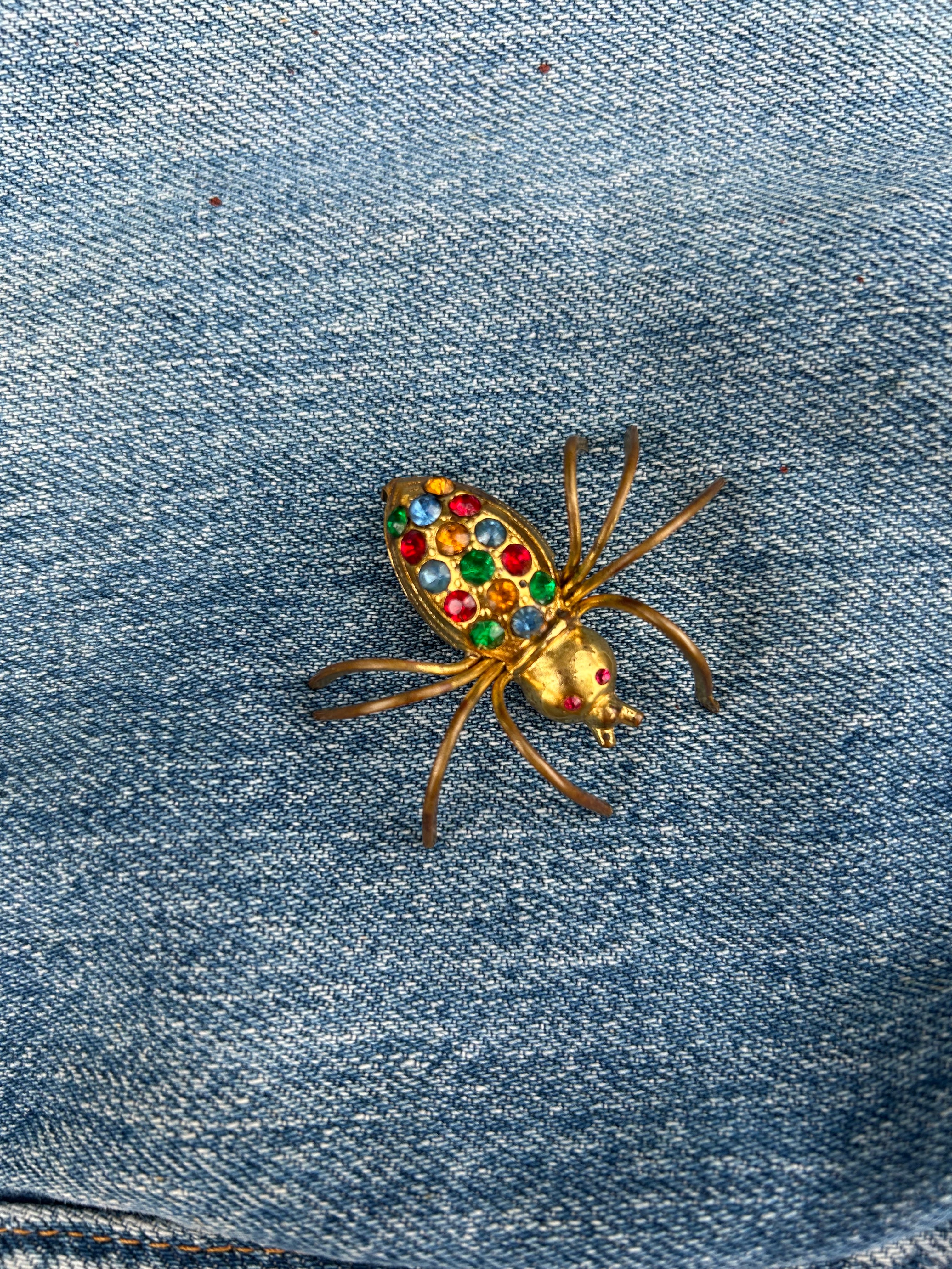 Super Cool Rhinestone Spider Pin