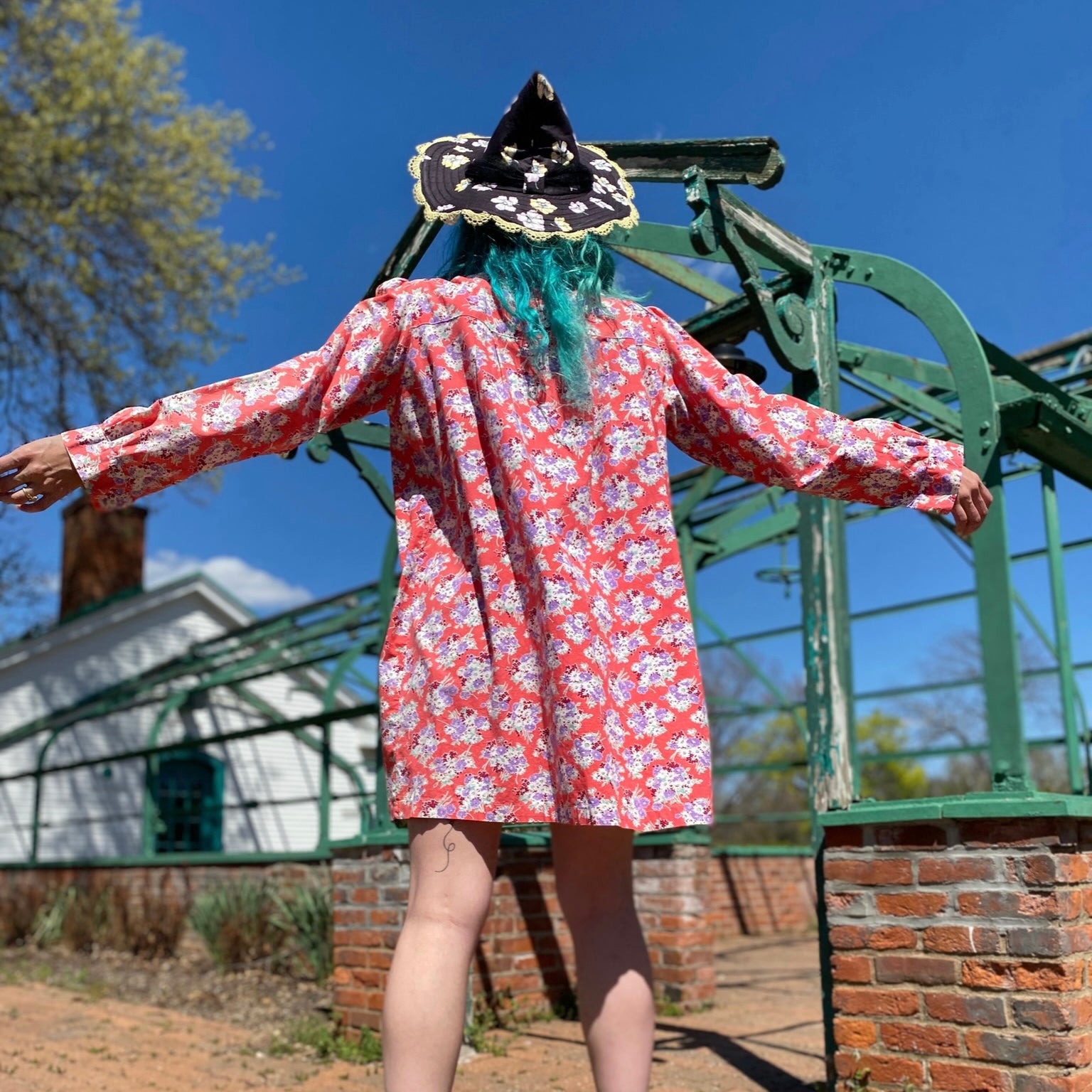 1930’S Floral Bouquet Smock Dress 1930’S Floral Bouquet Smock Dress