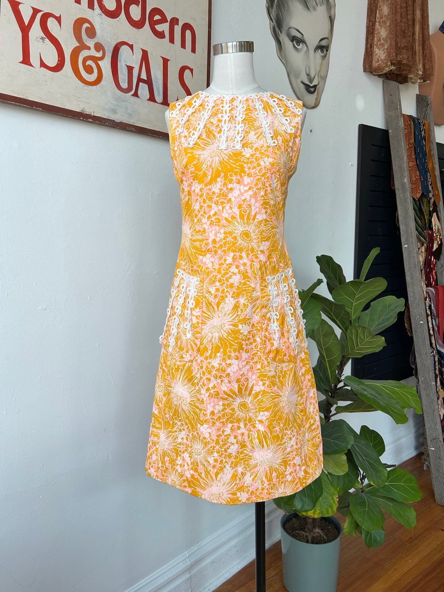 1960’s/70’s Orange & Pink Print Lilly Pulitzer Dress