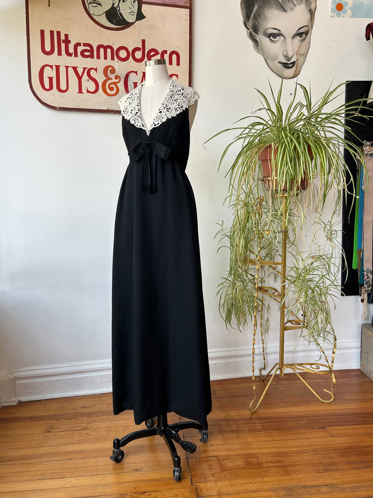 1970’s Mollie Parnis Halter Maxi Dress