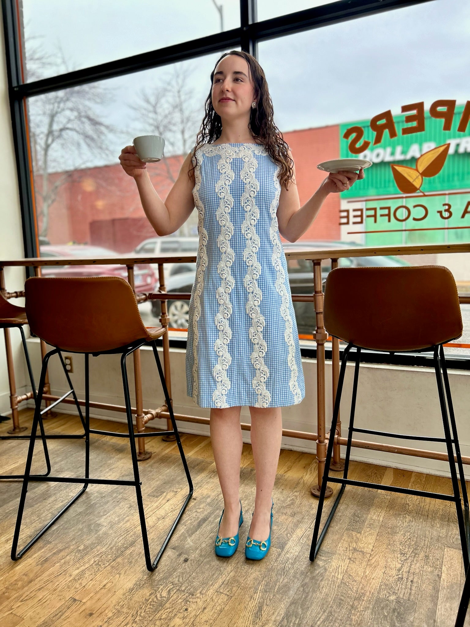 60’s Gingham Print Lilly Shift Dress