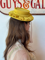 Yellow 40’s Tilt Hat w/Brown Netting