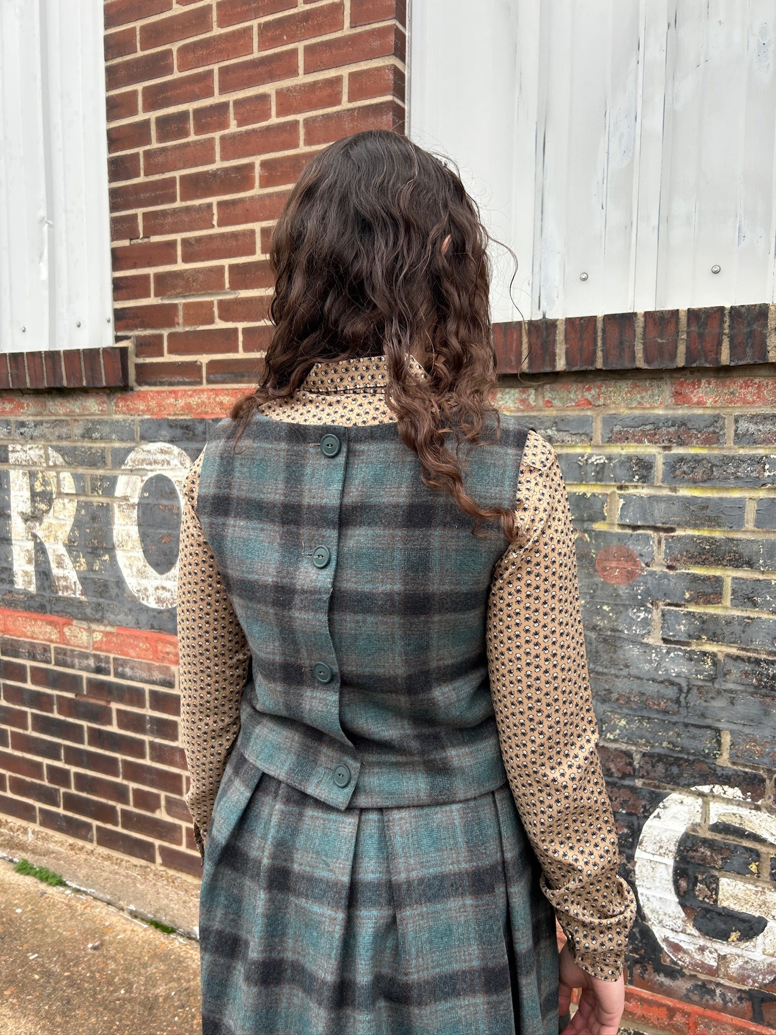 60’s Plaid Two Piece