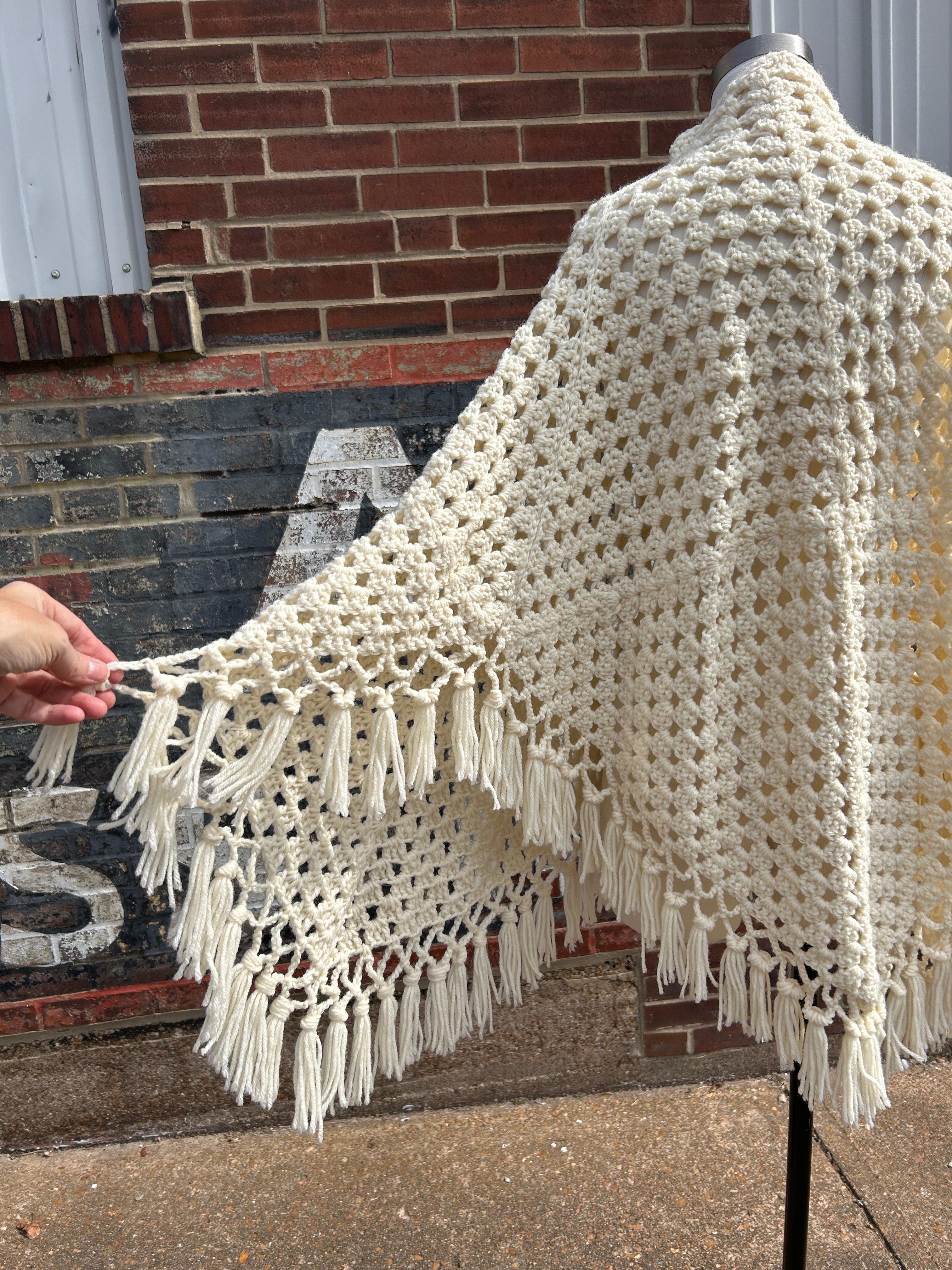 70’s Boho Crocheted Cape