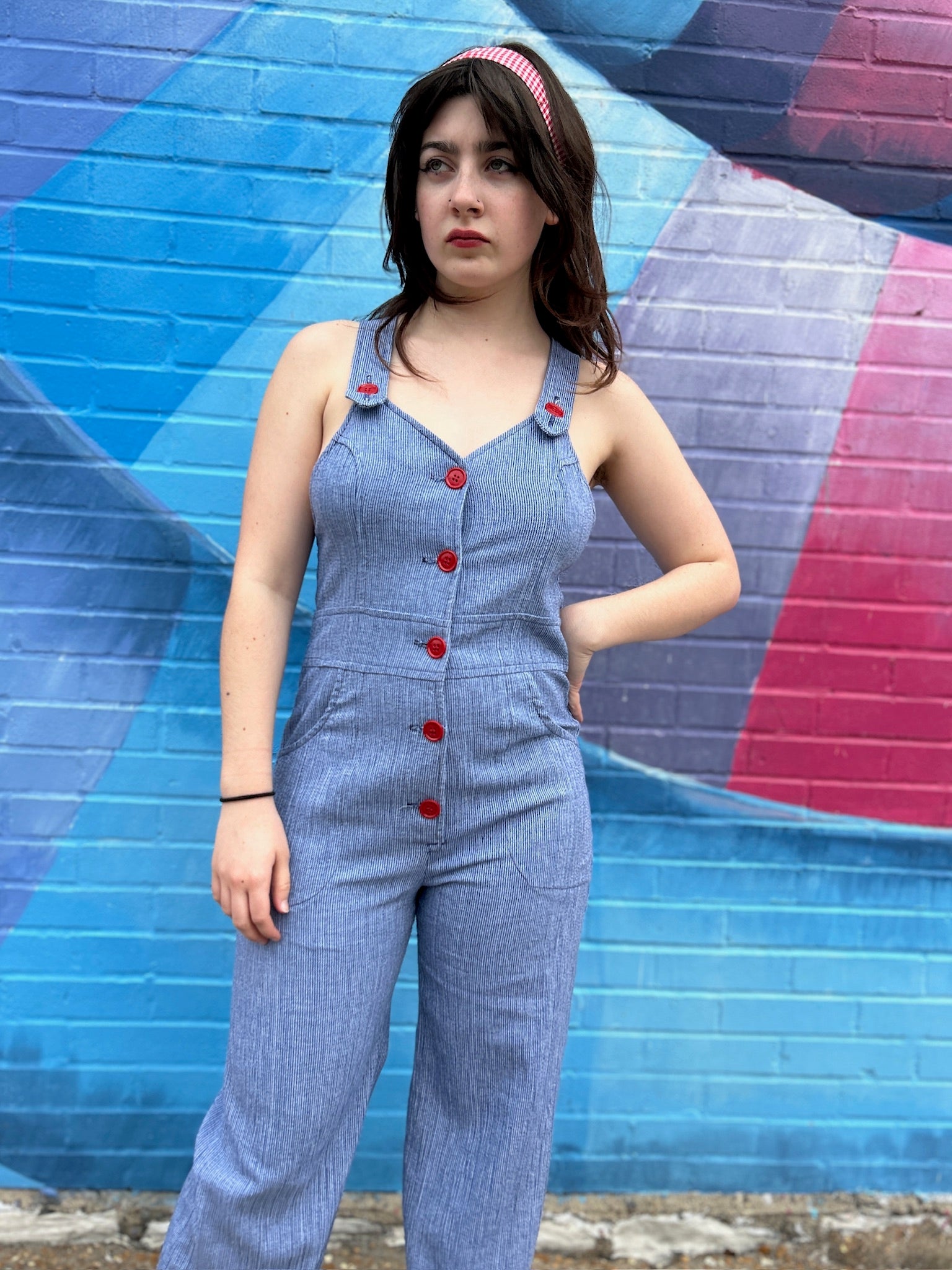 Cute Striped Overalls