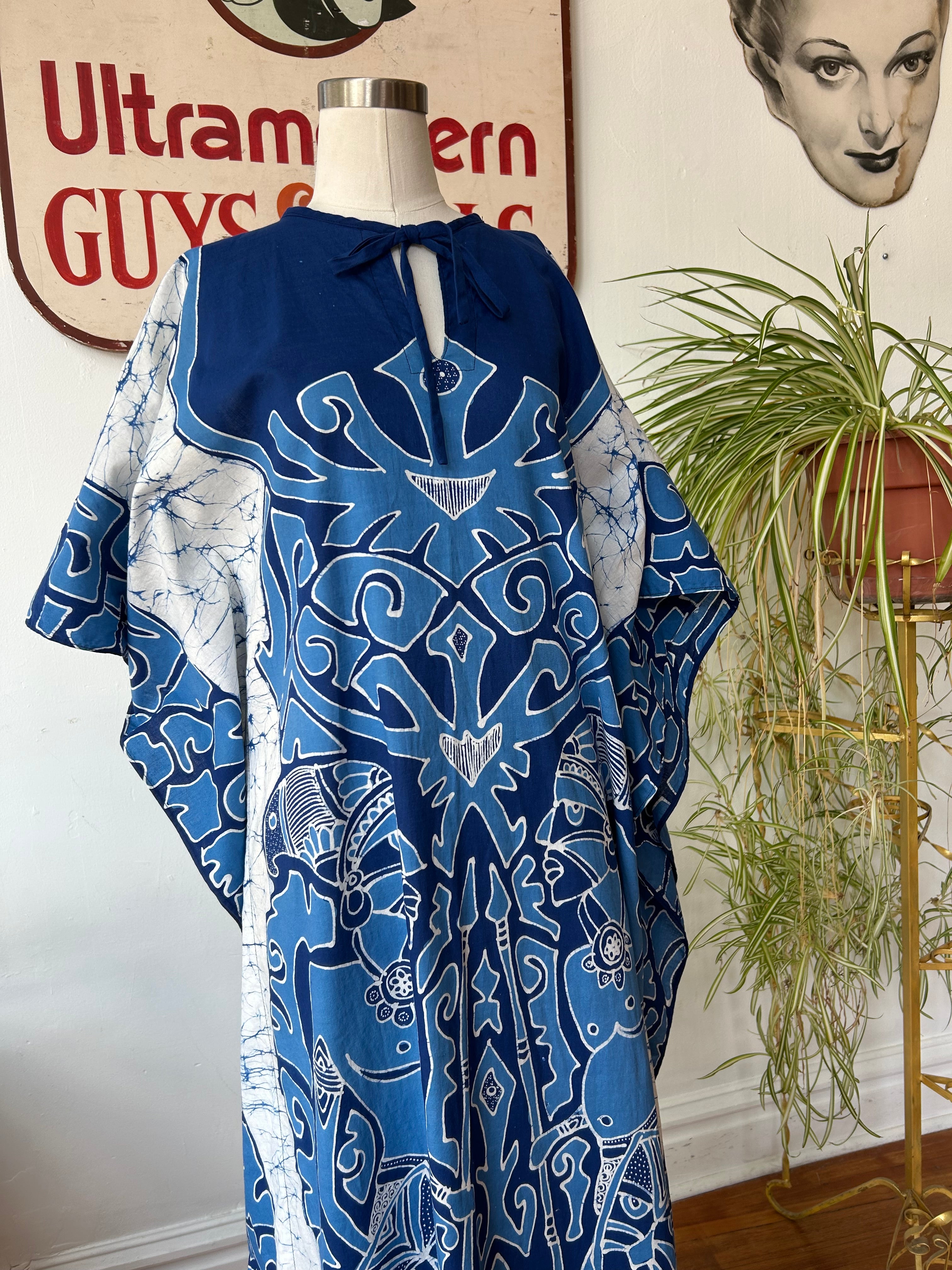 Shades of Blue Tie-Dye Caftan