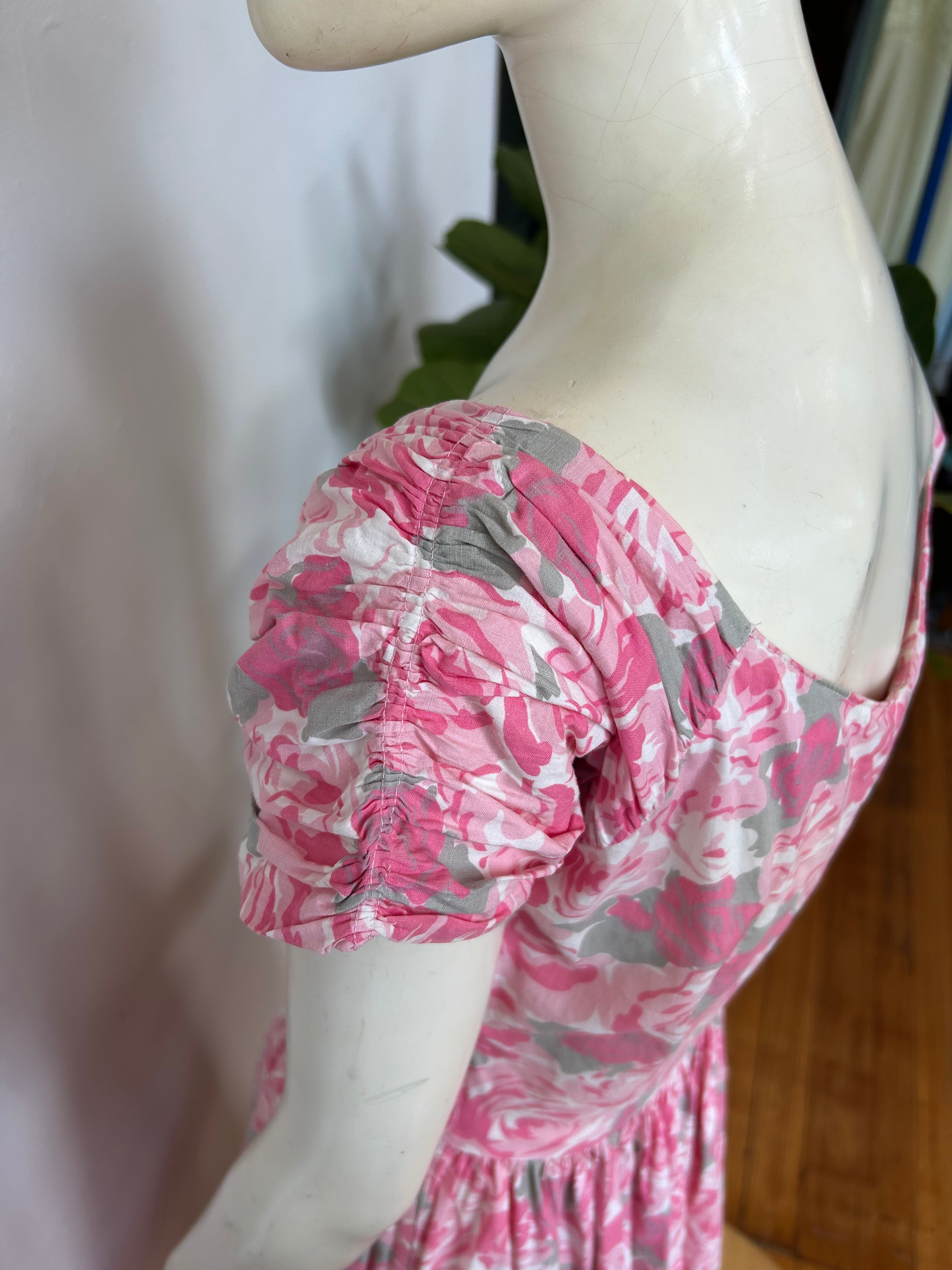 1950’s Pink Floral Full Skirt Dress