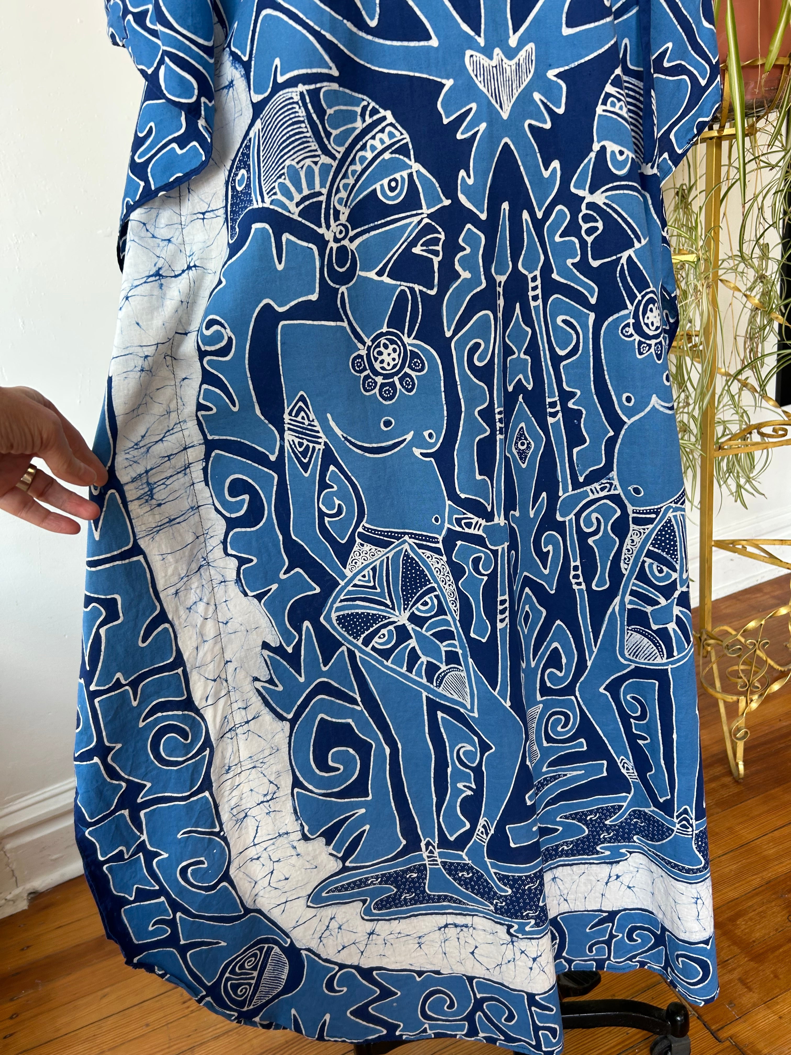 Shades of Blue Tie-Dye Caftan