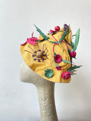 Yellow Sunhat w/Raffia