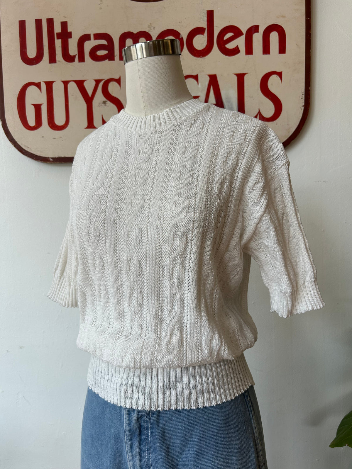 1940’s White Cable Knit Sweater