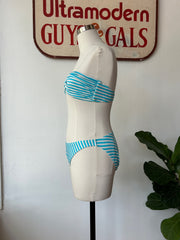 Blue & White Striped Bikini