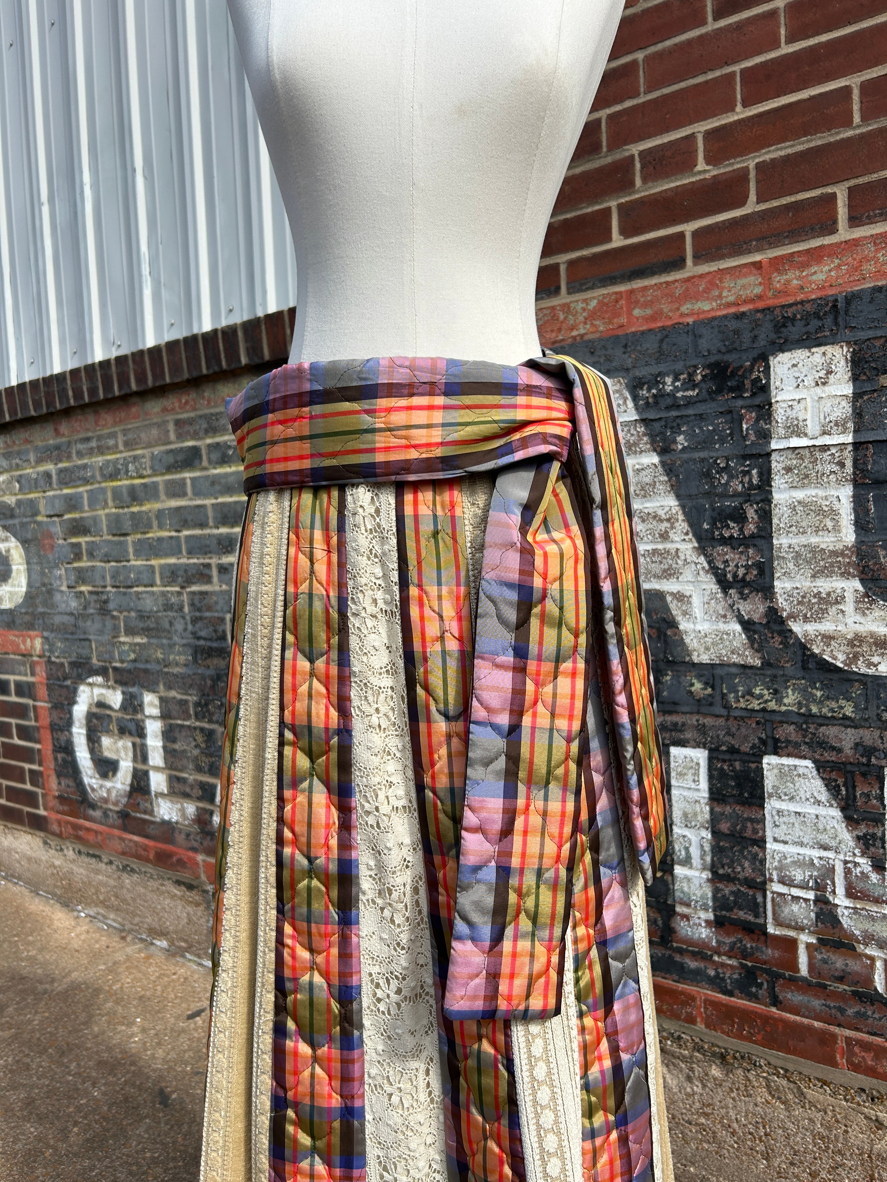 70’s Chessa Davis Patchwork Maxi Skirt w/Belt