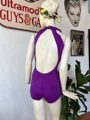 1960’s Violet Swimsuit w/Open Back