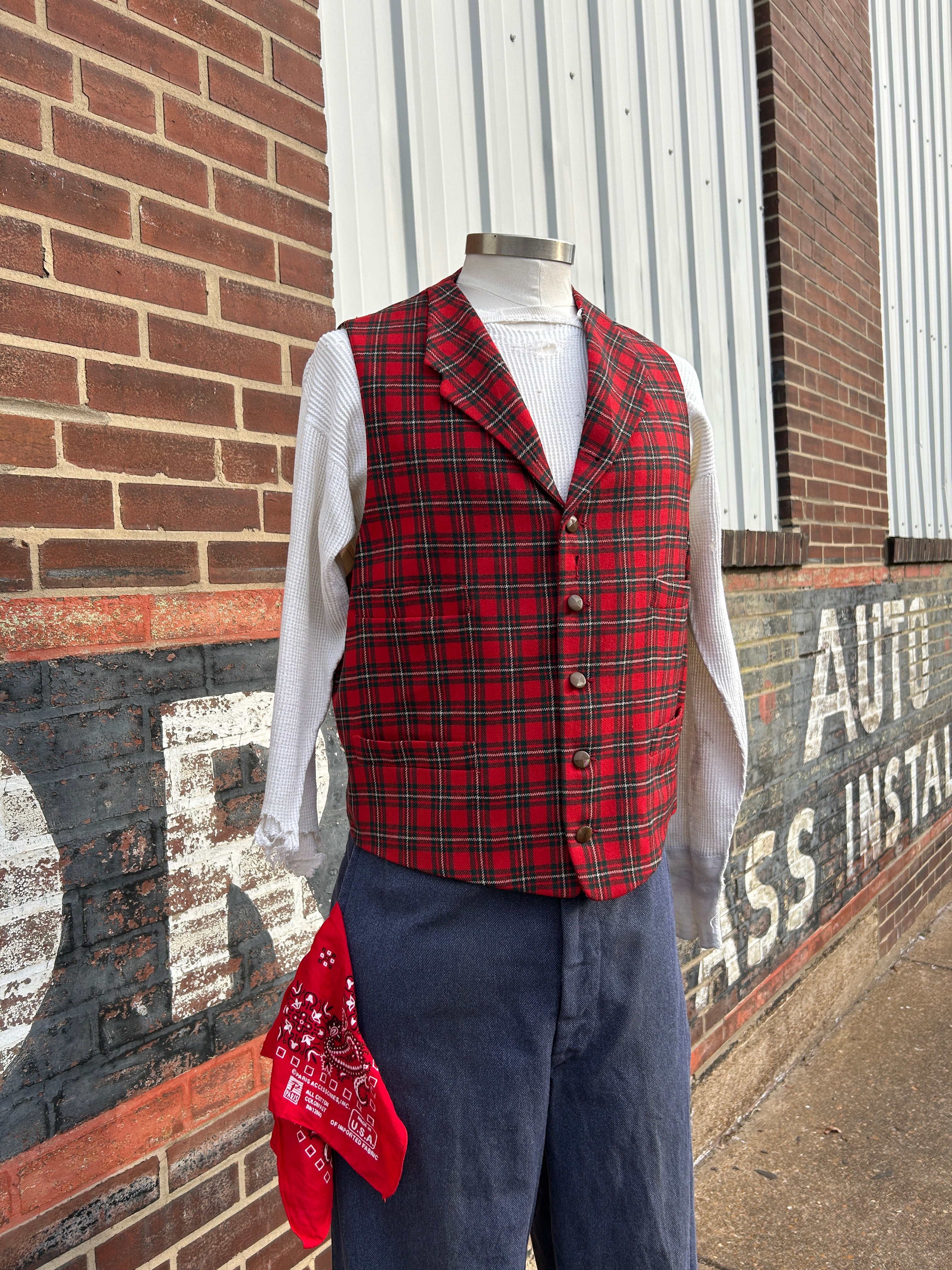 90’s Double RL Classic Plaid Vest