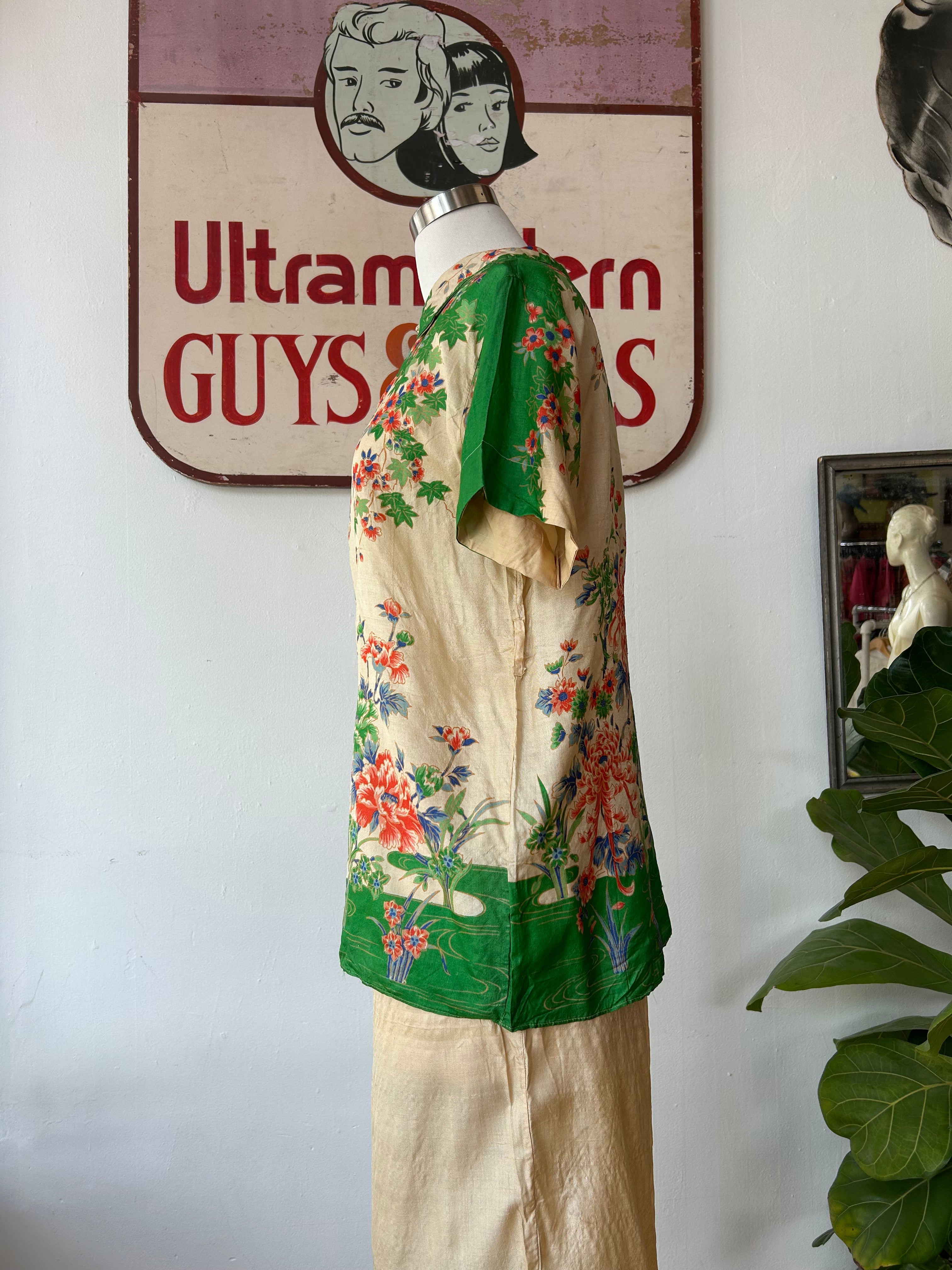 1920’s Silk Pongee Pajama Set
